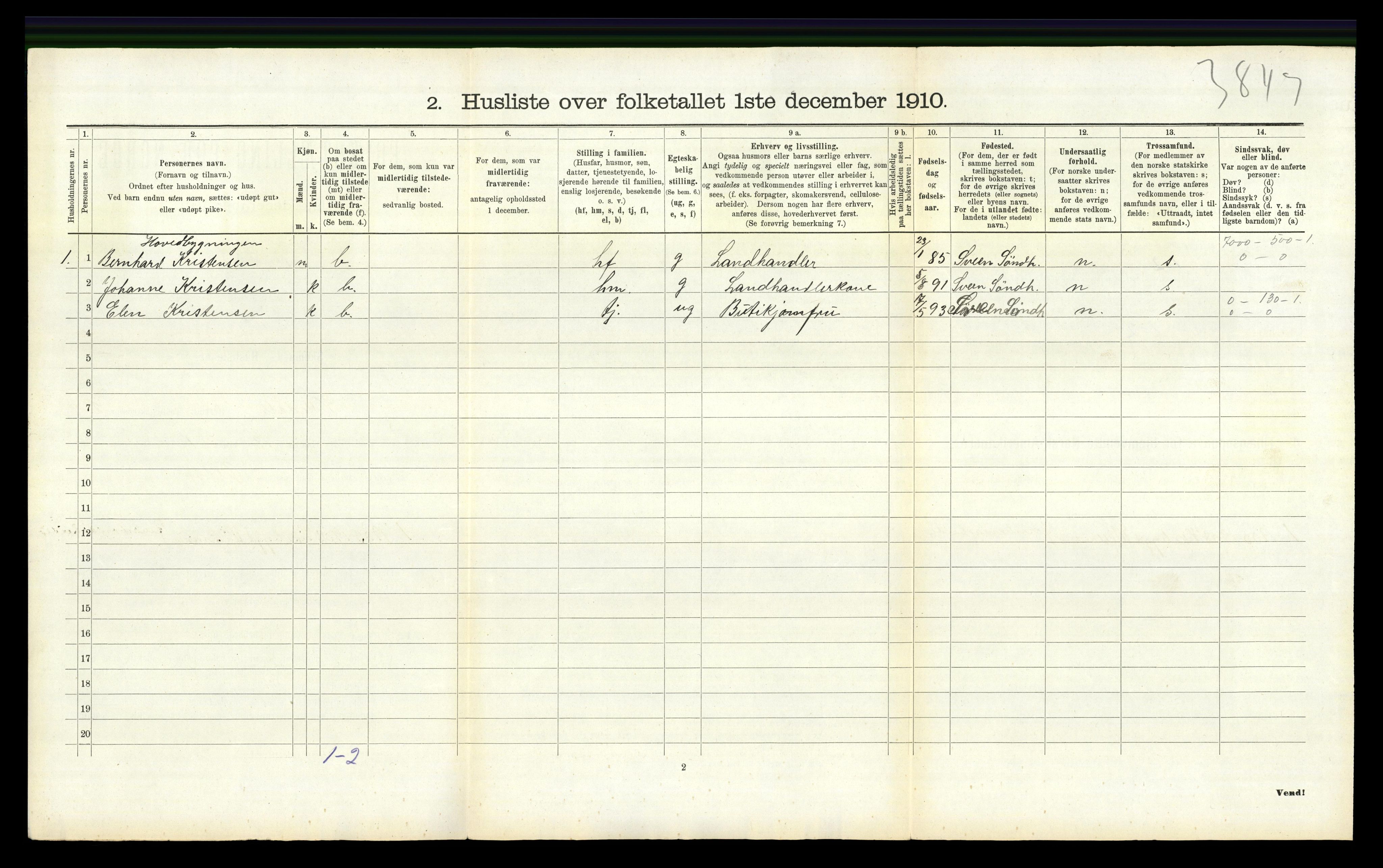 RA, 1910 census for Vikedal, 1910, p. 118