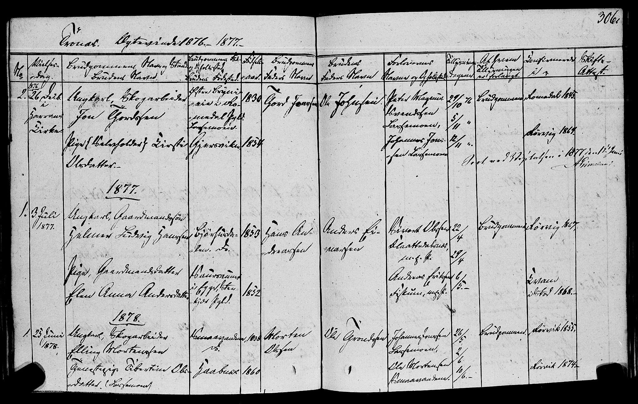 Ministerialprotokoller, klokkerbøker og fødselsregistre - Nord-Trøndelag, SAT/A-1458/762/L0538: Parish register (official) no. 762A02 /2, 1833-1879, p. 306