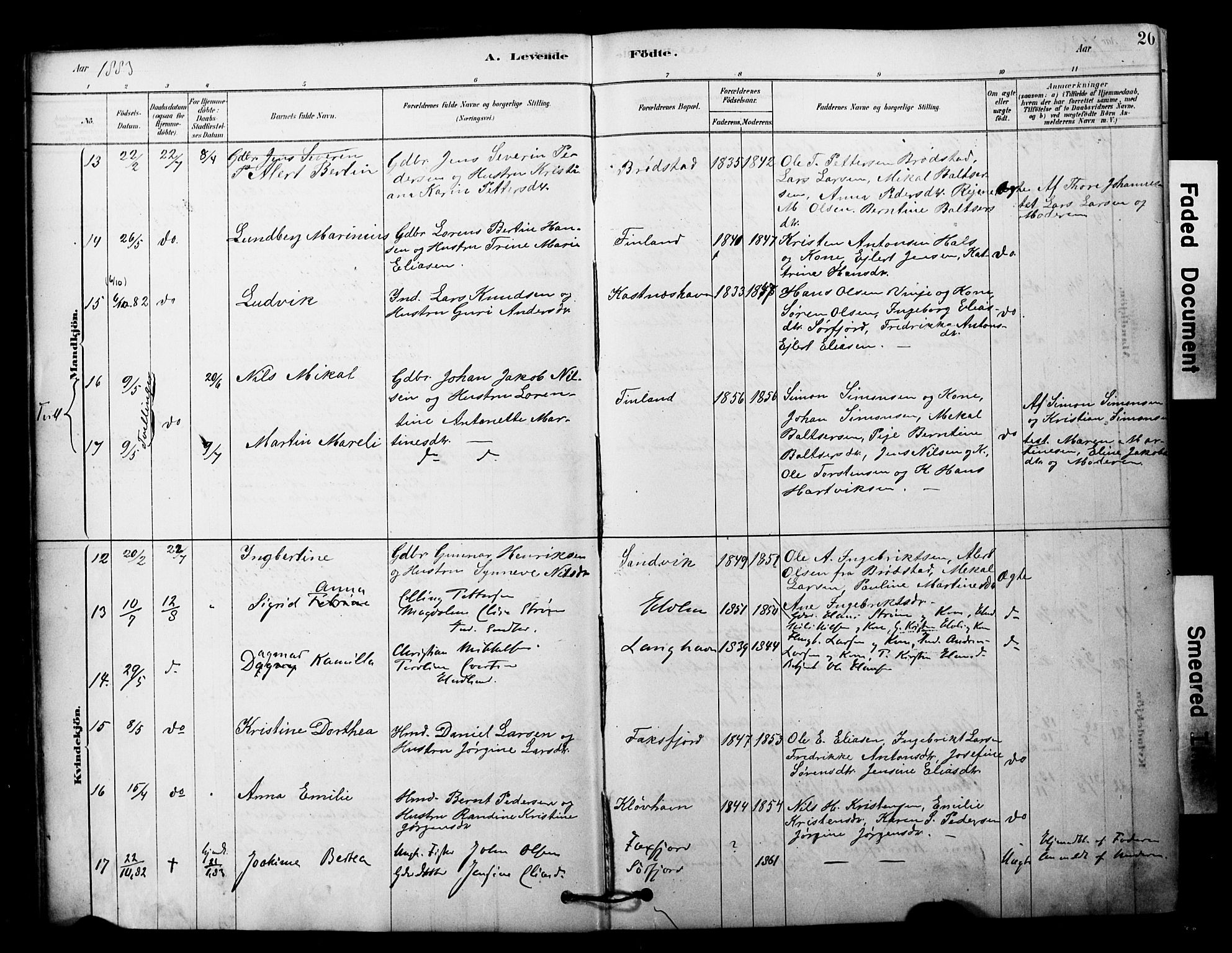 Tranøy sokneprestkontor, SATØ/S-1313/I/Ia/Iaa/L0011kirke: Parish register (official) no. 11, 1878-1904, p. 20