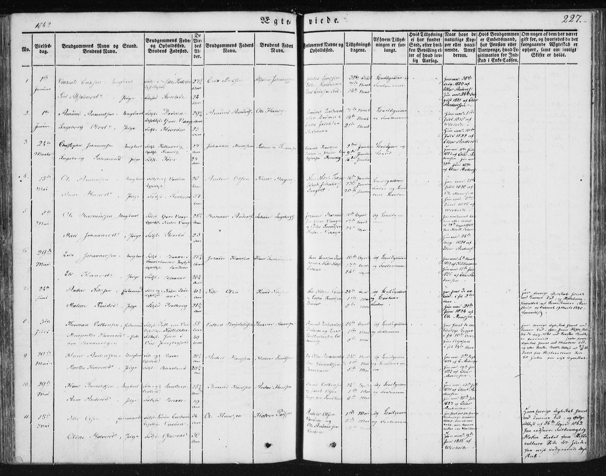 Sund sokneprestembete, SAB/A-99930: Parish register (official) no. A 13, 1835-1849, p. 227