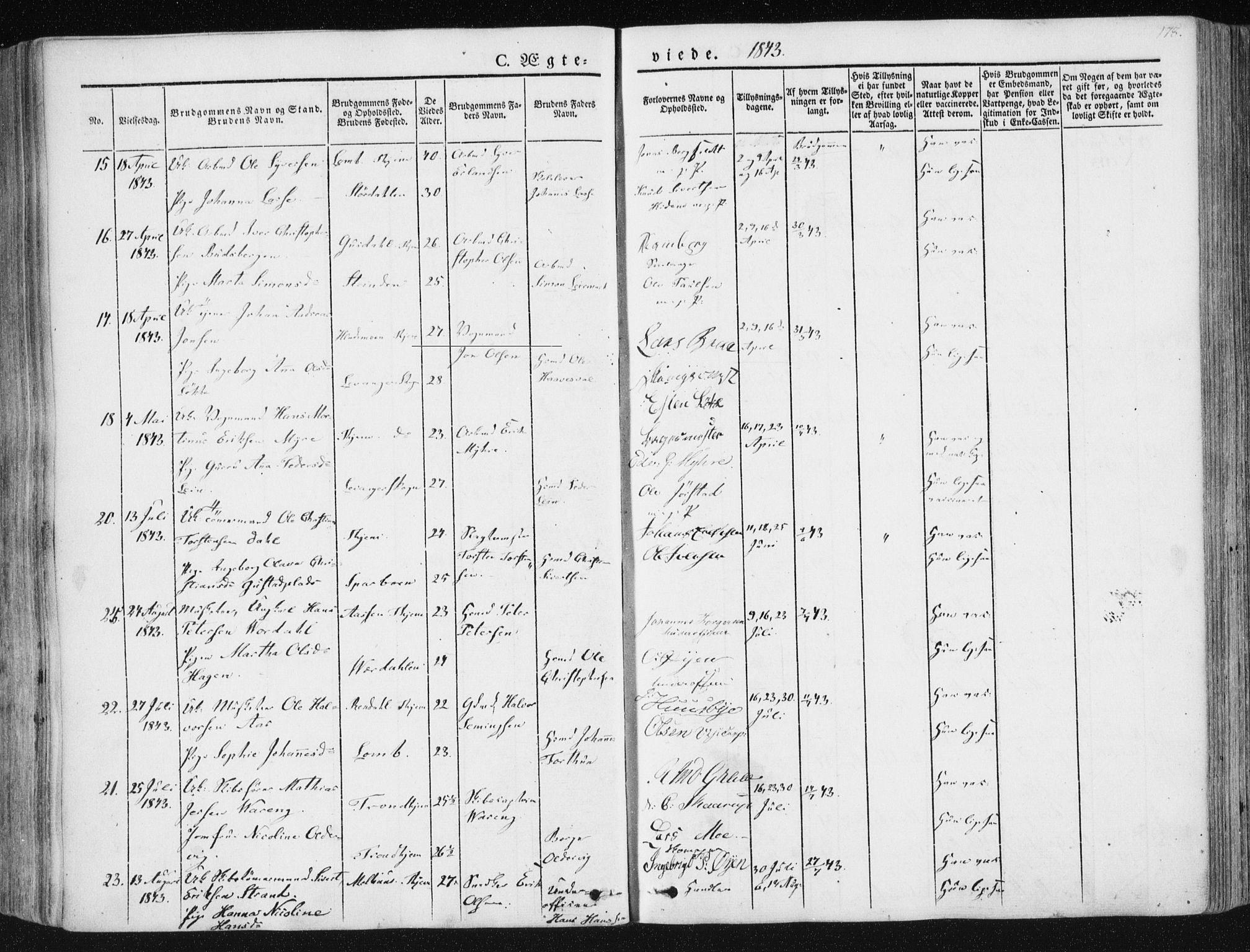 Ministerialprotokoller, klokkerbøker og fødselsregistre - Sør-Trøndelag, AV/SAT-A-1456/602/L0110: Parish register (official) no. 602A08, 1840-1854, p. 178