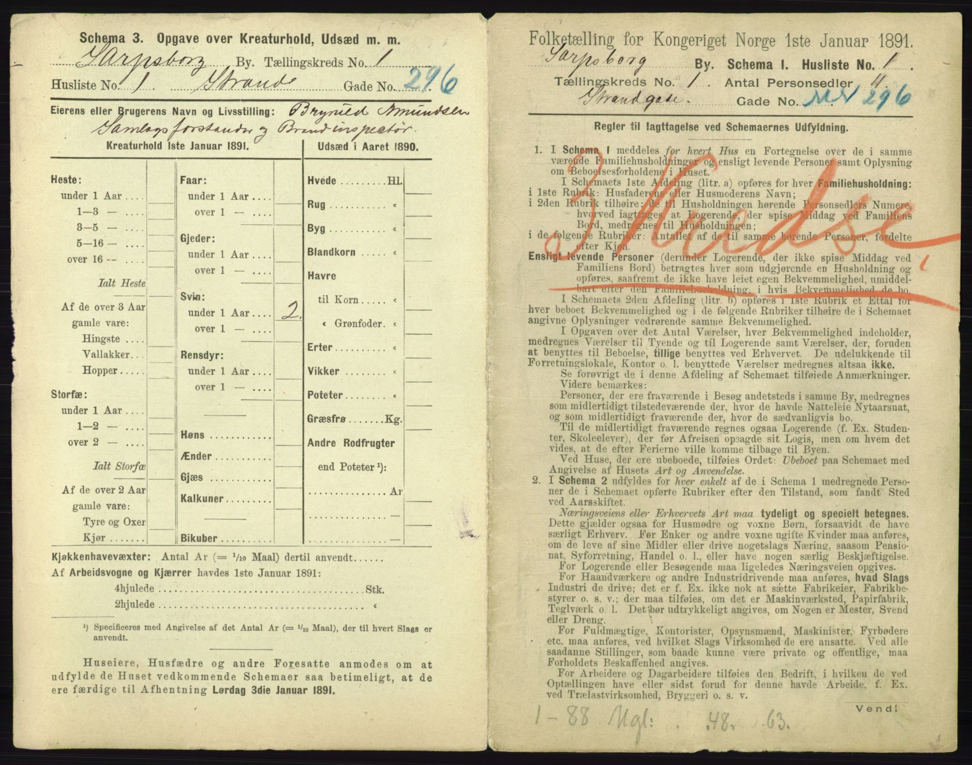 RA, 1891 census for 0102 Sarpsborg, 1891, p. 17