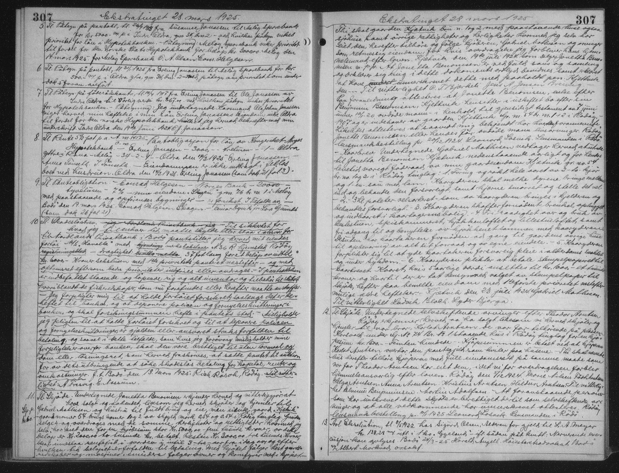 Rana sorenskriveri , AV/SAT-A-1108/1/2/2C/L0018: Mortgage book no. 18, 1923-1928, p. 307, Deed date: 28.03.1925