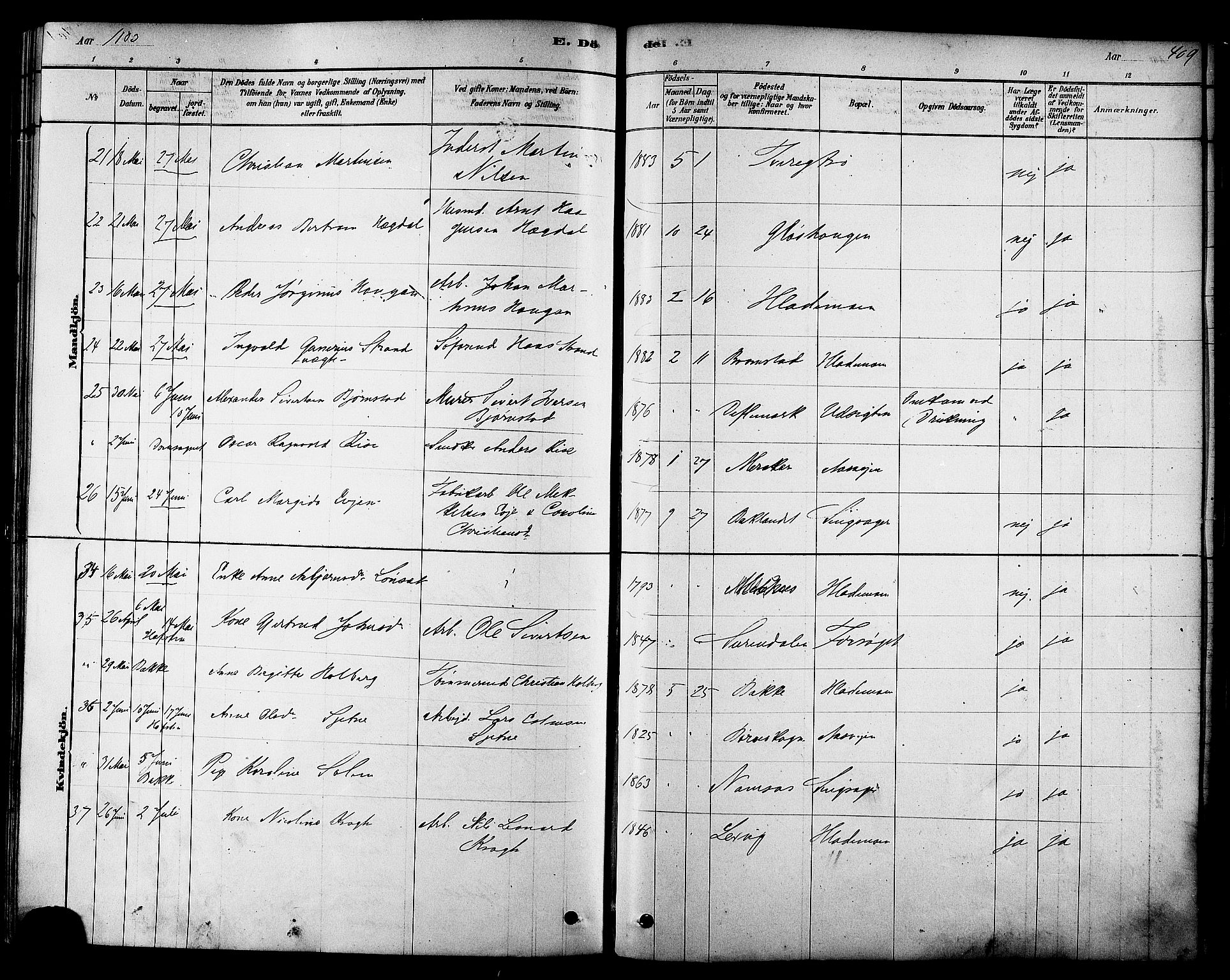 Ministerialprotokoller, klokkerbøker og fødselsregistre - Sør-Trøndelag, AV/SAT-A-1456/606/L0294: Parish register (official) no. 606A09, 1878-1886, p. 409