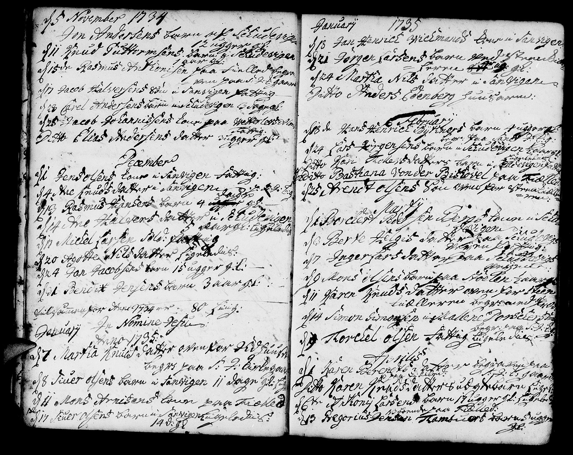 Korskirken sokneprestembete, SAB/A-76101/H/Haa/L0011: Parish register (official) no. A 11, 1731-1785, p. 13