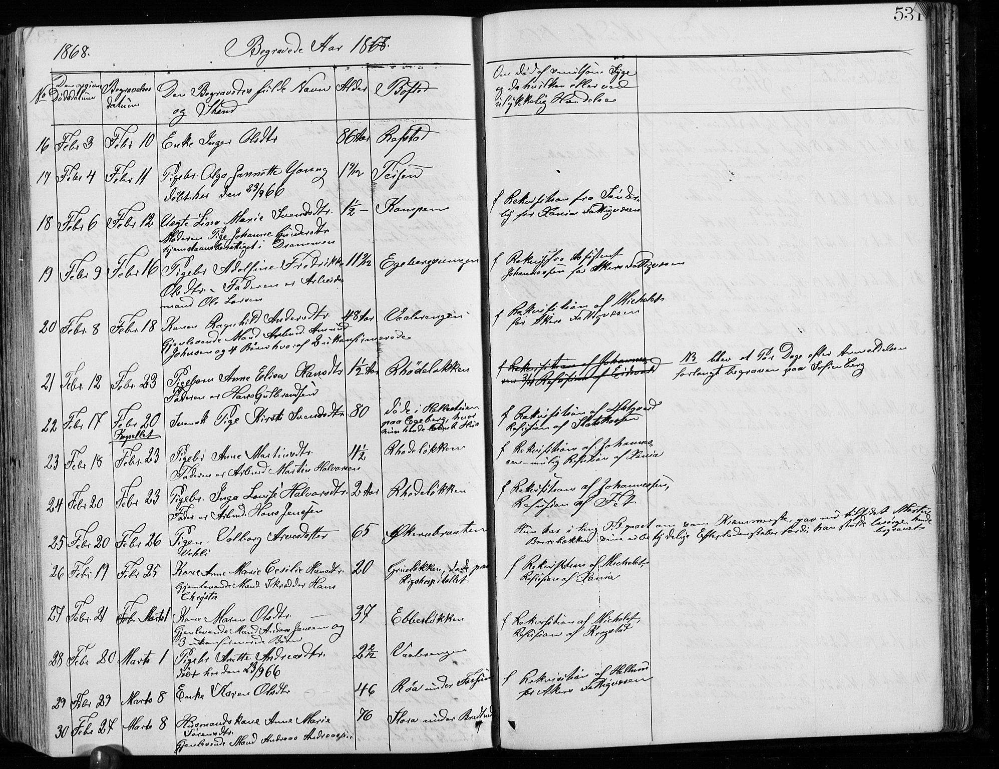 Østre Aker prestekontor Kirkebøker, SAO/A-10840/G/Ga/L0003: Parish register (copy) no. I 3, 1868-1913, p. 531