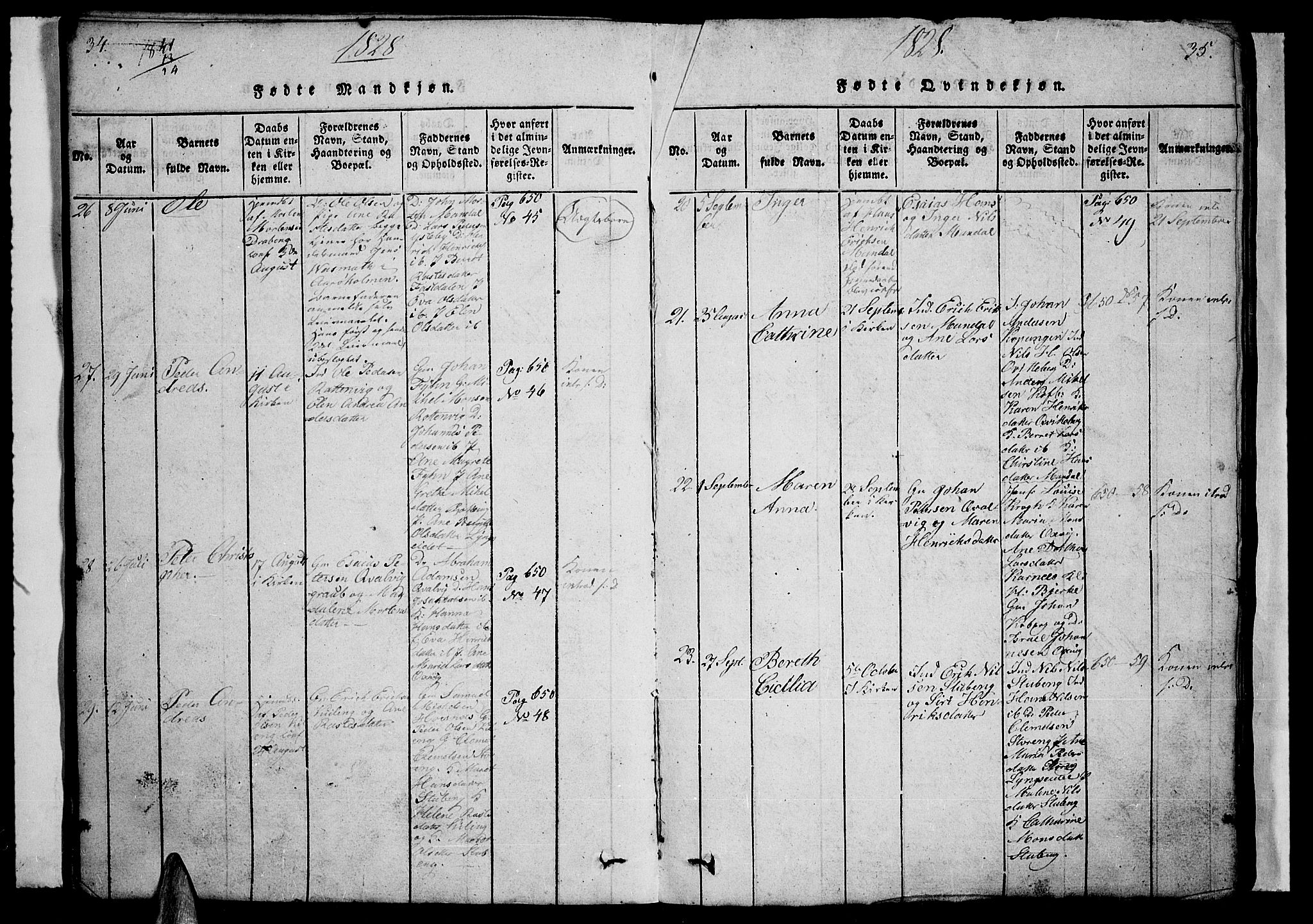 Lyngen sokneprestembete, AV/SATØ-S-1289/H/He/Heb/L0001klokker: Parish register (copy) no. 1, 1826-1838, p. 34-35