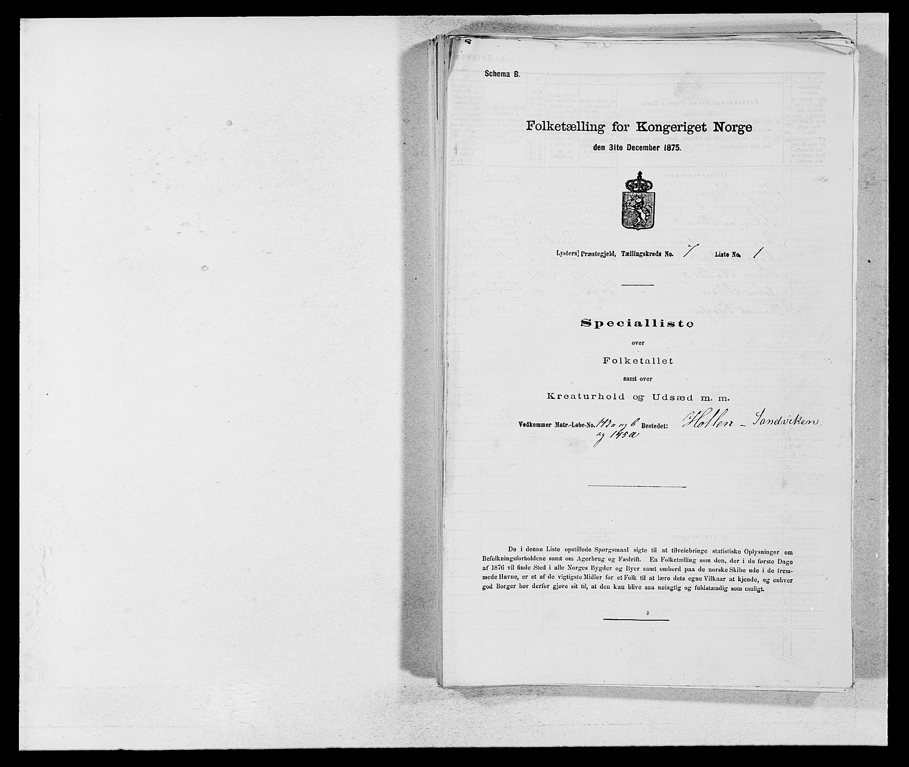 SAB, 1875 census for 1426P Luster, 1875, p. 1099