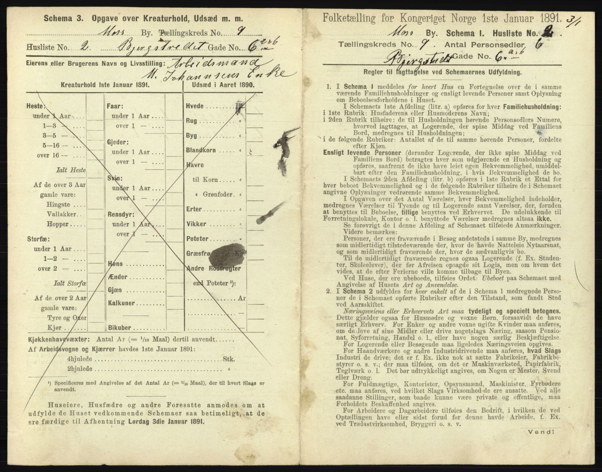 RA, 1891 census for 0104 Moss, 1891, p. 642