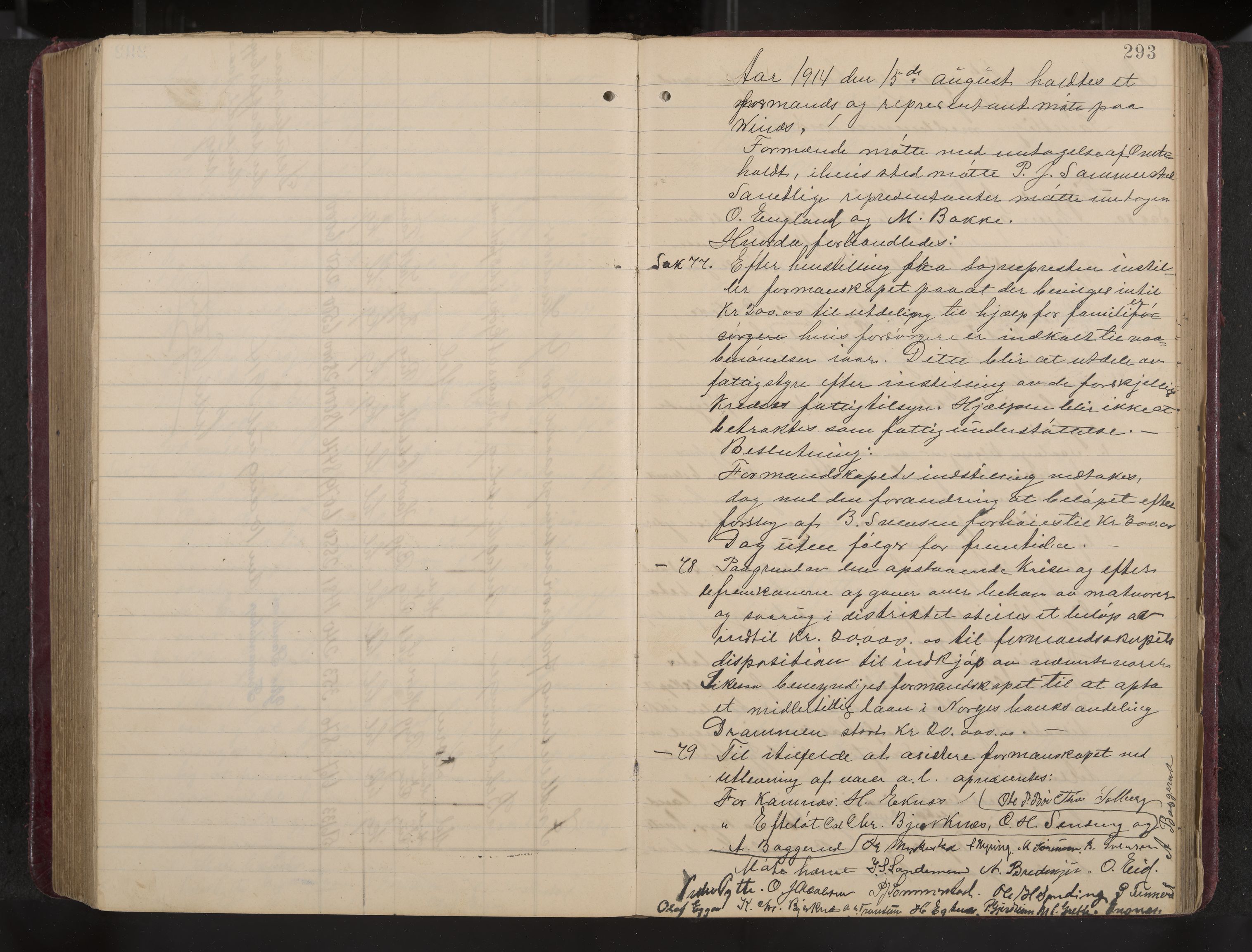 Ytre Sandsvær formannskap og sentraladministrasjon, IKAK/0629021/A/Aa/L0001: Møtebok med register, 1902-1919, p. 293