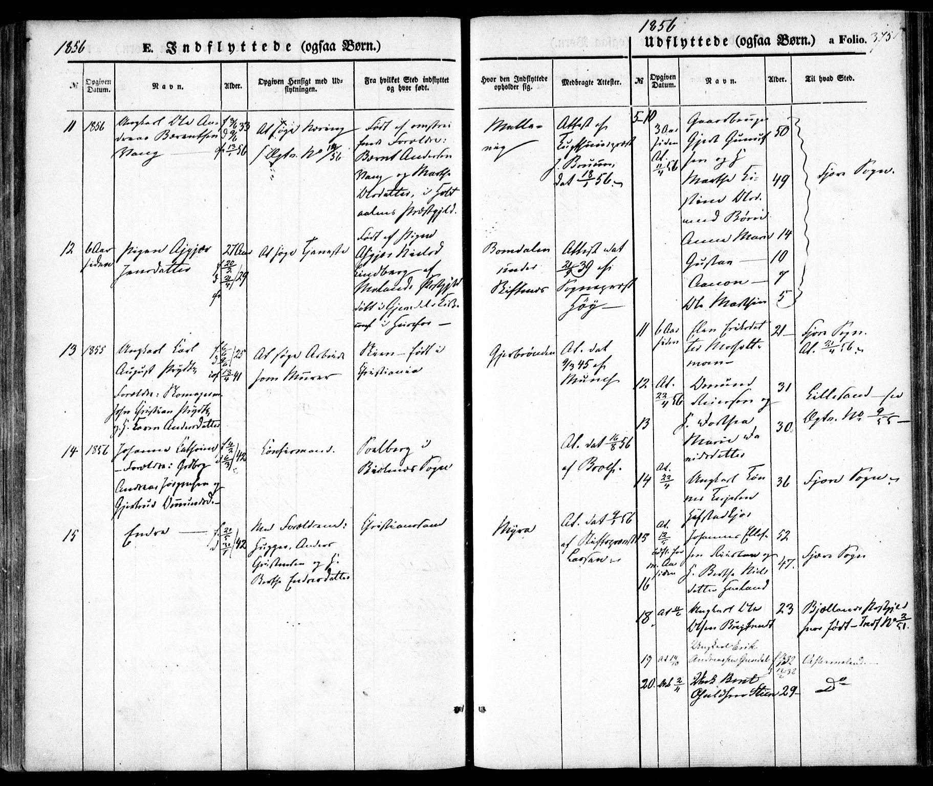 Hommedal sokneprestkontor, SAK/1111-0023/F/Fa/Fab/L0004: Parish register (official) no. A 4, 1848-1860, p. 375