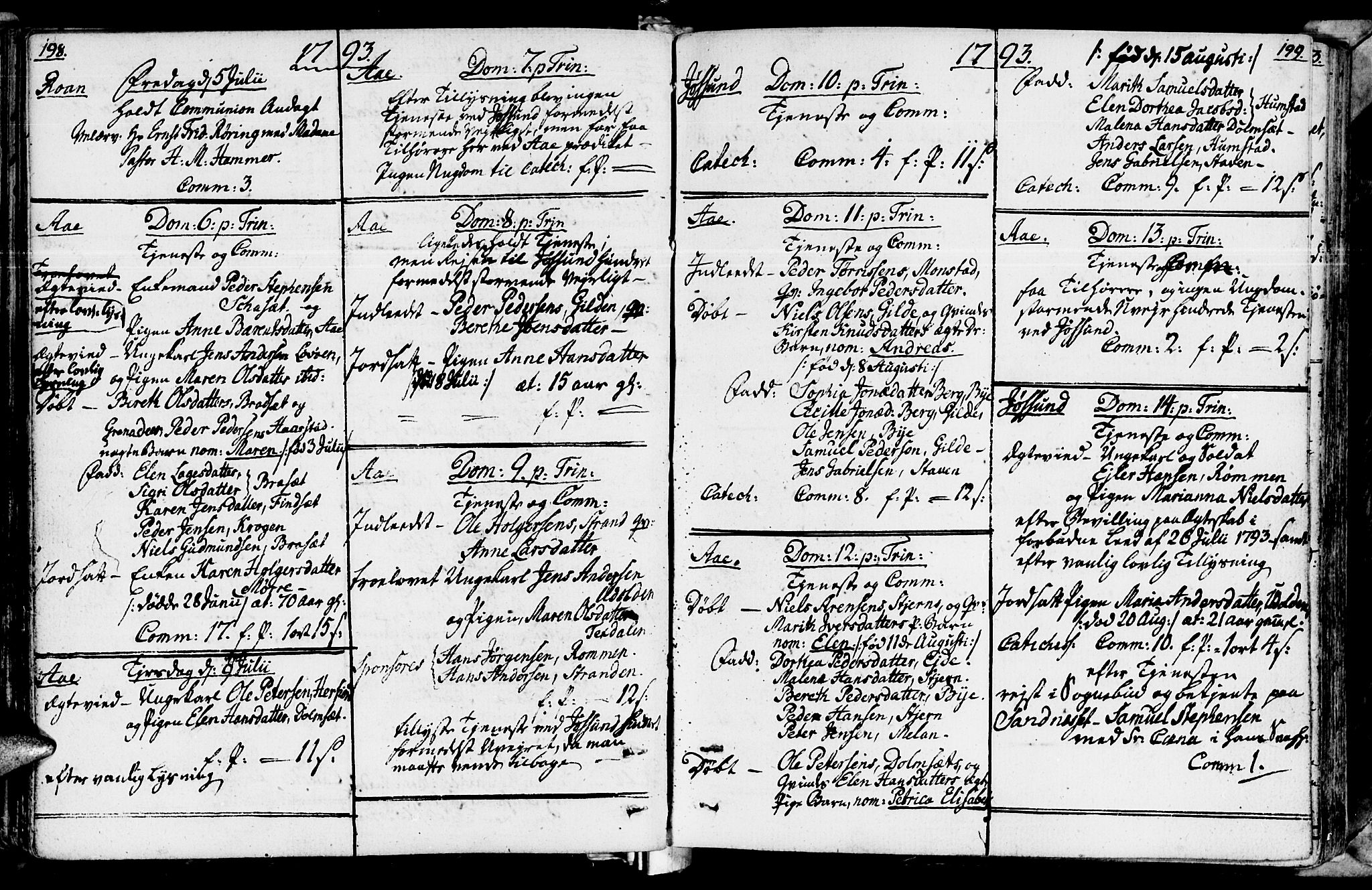 Ministerialprotokoller, klokkerbøker og fødselsregistre - Sør-Trøndelag, AV/SAT-A-1456/655/L0673: Parish register (official) no. 655A02, 1780-1801, p. 198-199