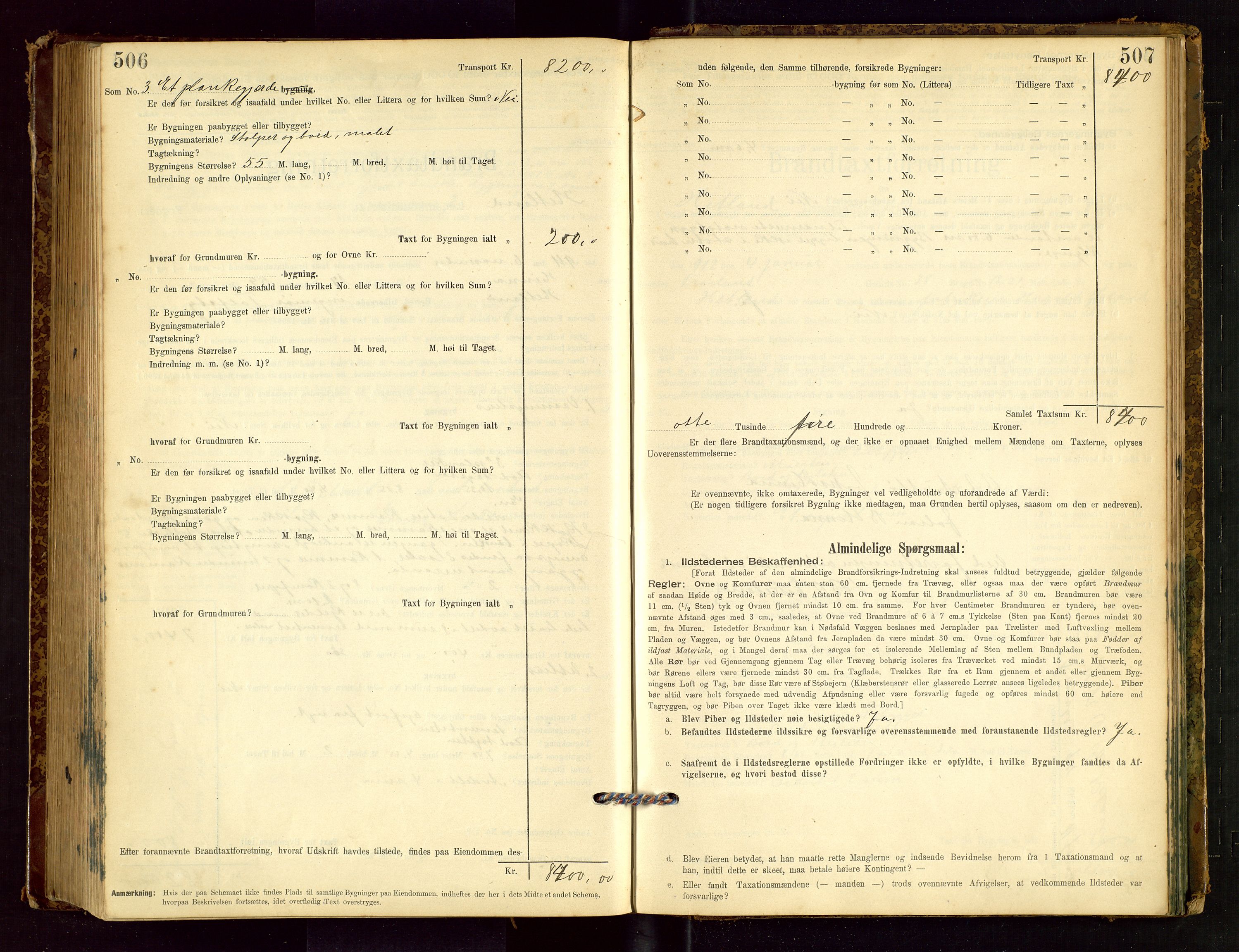 Hetland lensmannskontor, SAST/A-100101/Gob/L0001: "Brandtaxationsprotokol", 1895-1918, p. 506-507