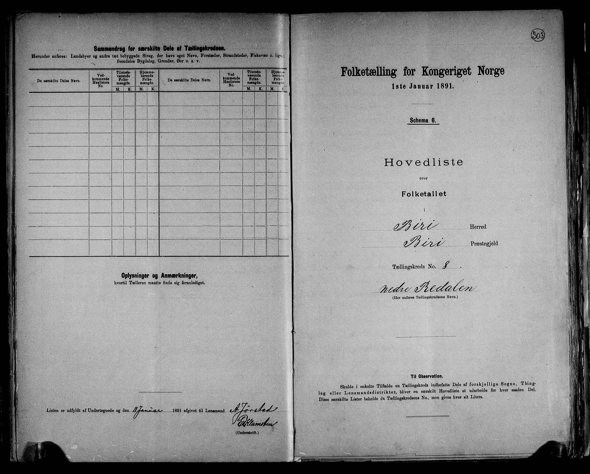 RA, 1891 census for 0525 Biri, 1891, p. 20