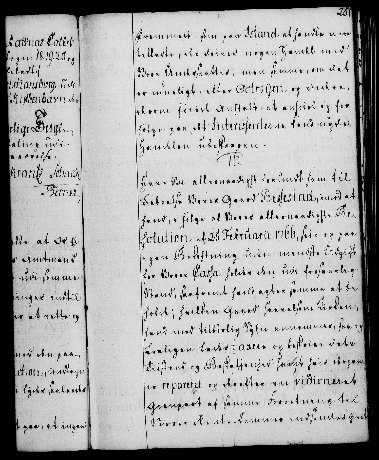 Rentekammeret, Kammerkanselliet, RA/EA-3111/G/Gg/Ggi/L0003: Norsk instruksjonsprotokoll med register (merket RK 53.36), 1751-1775, p. 251