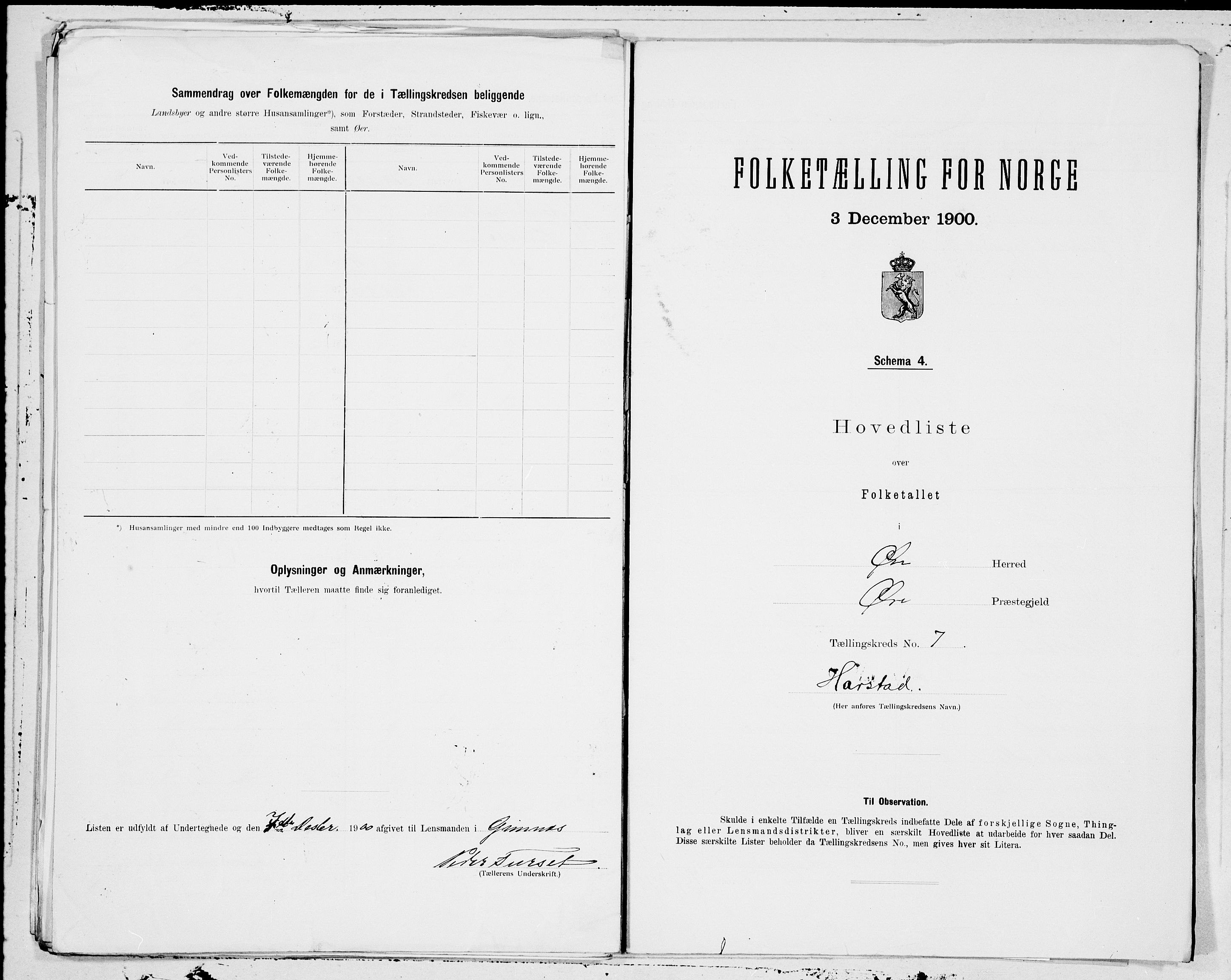 SAT, 1900 census for Øre, 1900, p. 14