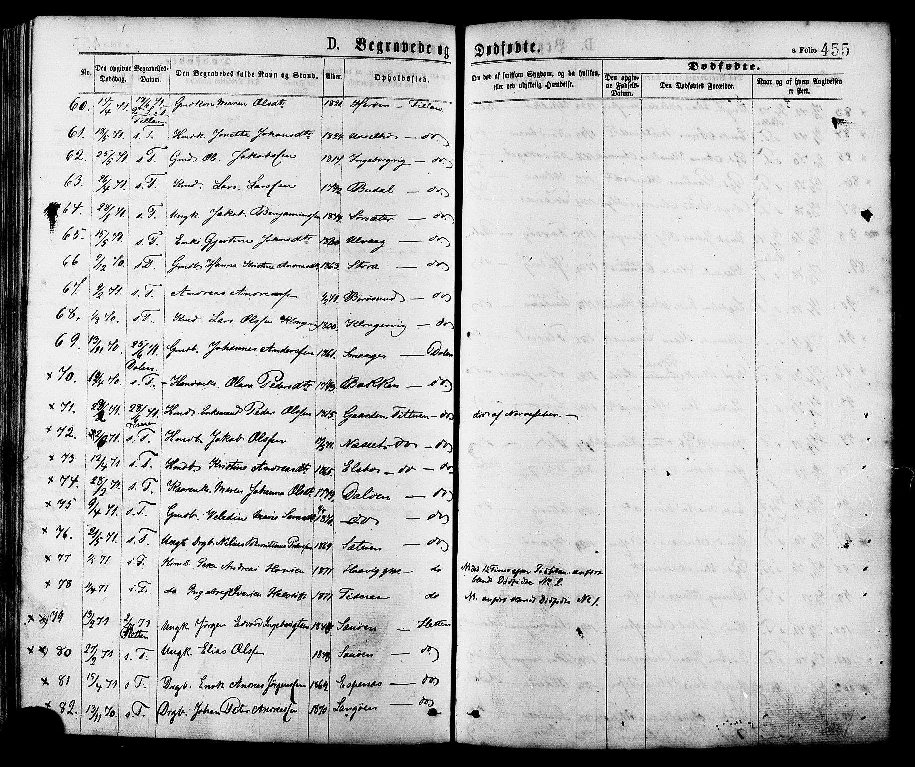 Ministerialprotokoller, klokkerbøker og fødselsregistre - Sør-Trøndelag, AV/SAT-A-1456/634/L0532: Parish register (official) no. 634A08, 1871-1881, p. 455