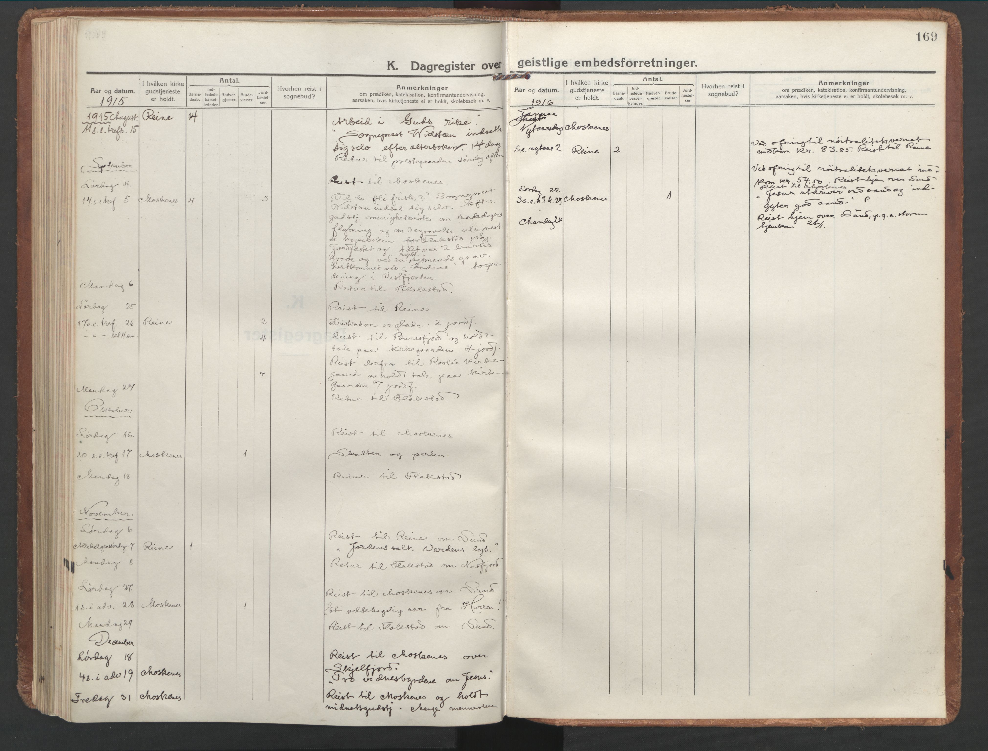 Ministerialprotokoller, klokkerbøker og fødselsregistre - Nordland, SAT/A-1459/886/L1222: Parish register (official) no. 886A04, 1914-1926, p. 169