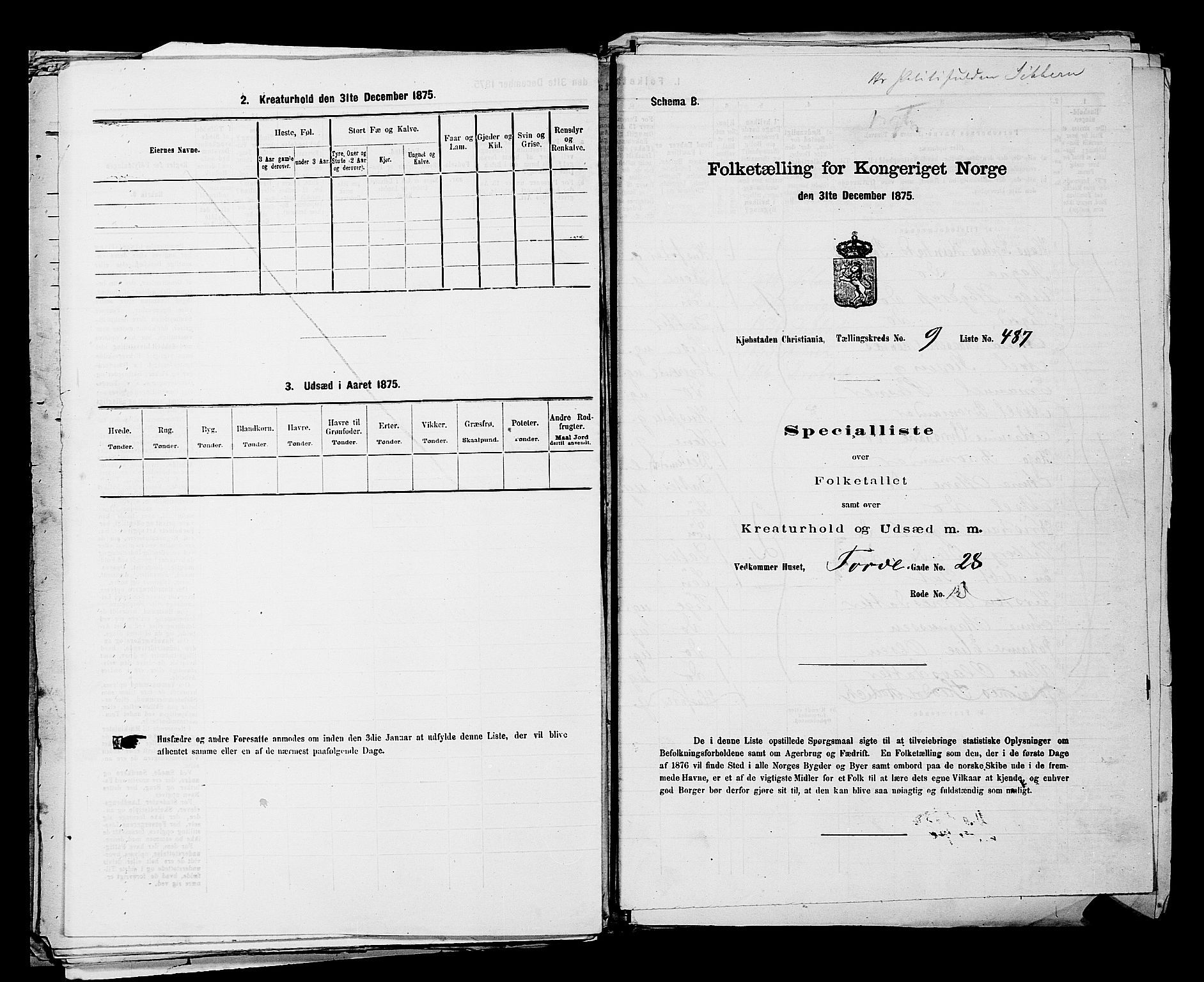 RA, 1875 census for 0301 Kristiania, 1875, p. 1441