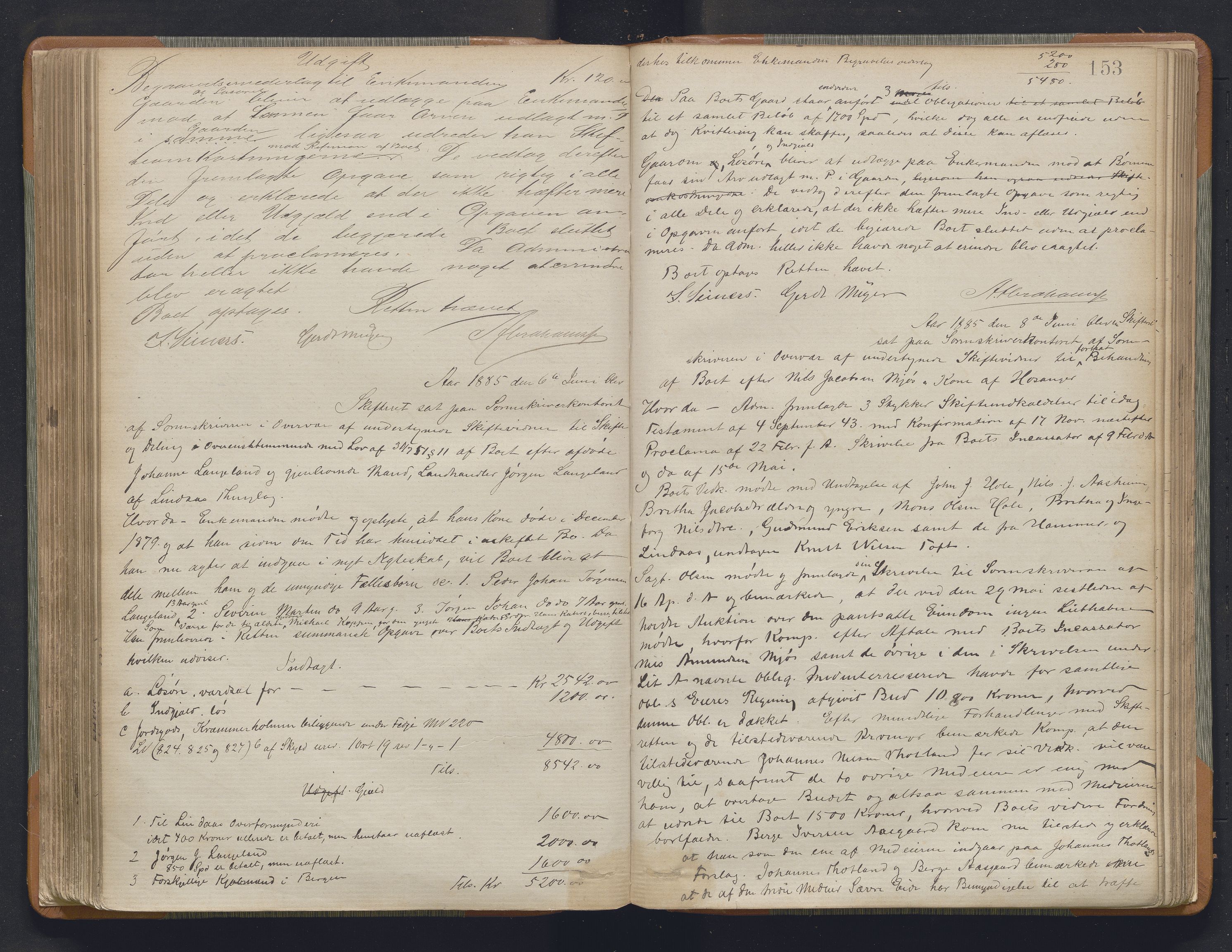 Nordhordland sorenskrivar, AV/SAB-A-2901/1/H/Hc/L0003: Skifteforhandlingsprotokollar, 1878-1888, p. 153