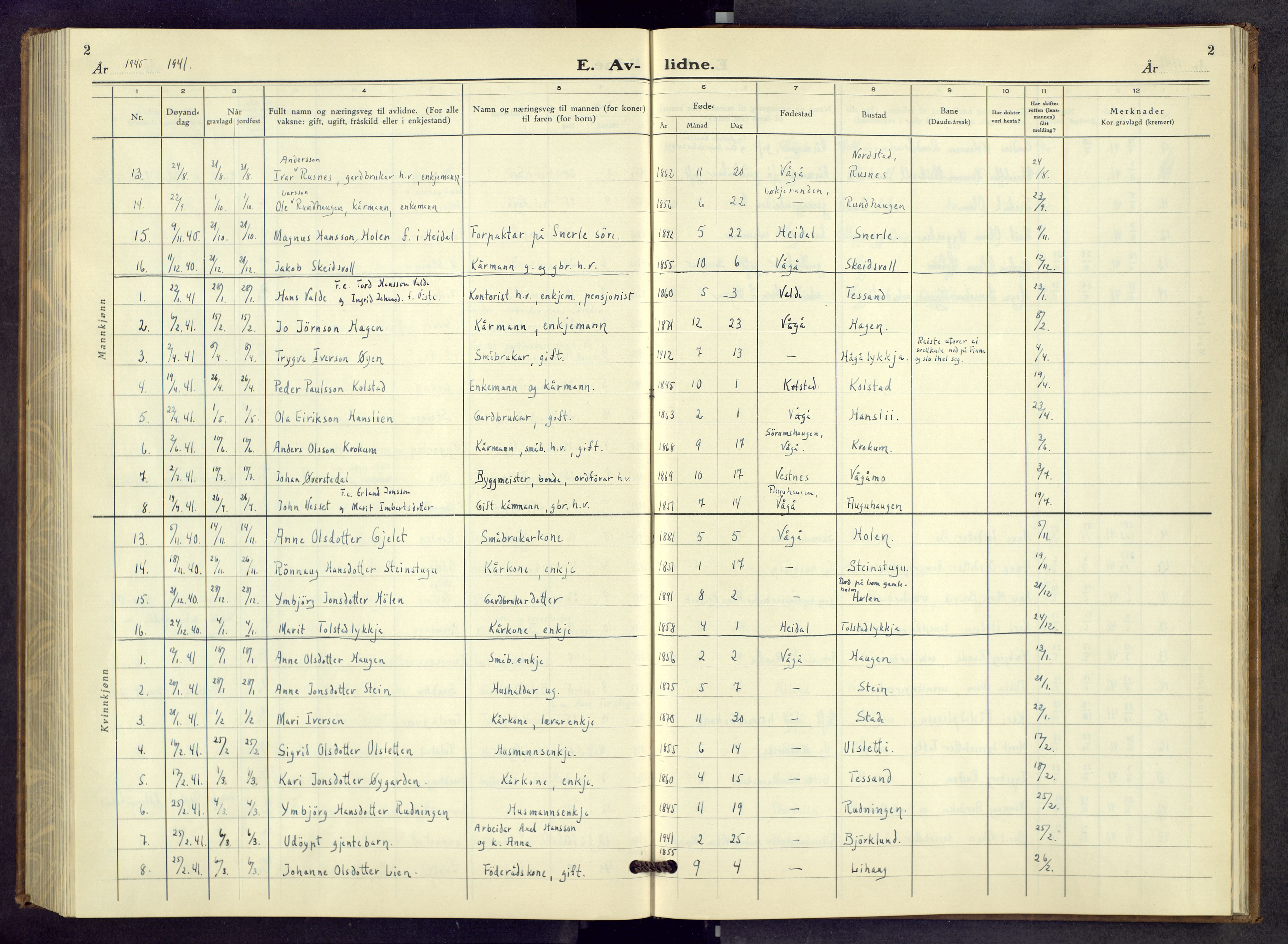 Vågå prestekontor, SAH/PREST-076/H/Ha/Hab/L0003: Parish register (copy) no. 3, 1940-1961, p. 2