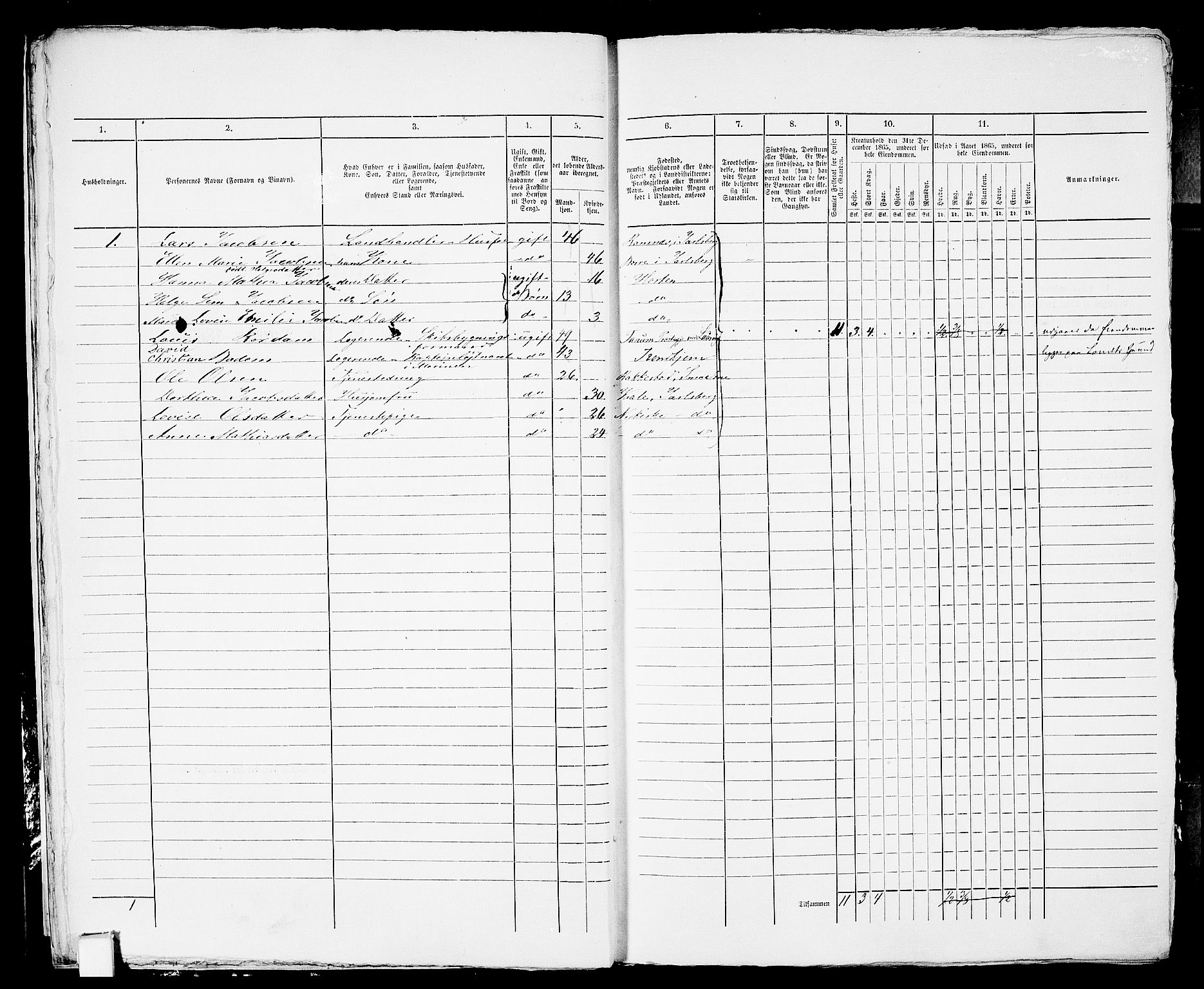 RA, 1865 census for Horten, 1865, p. 25