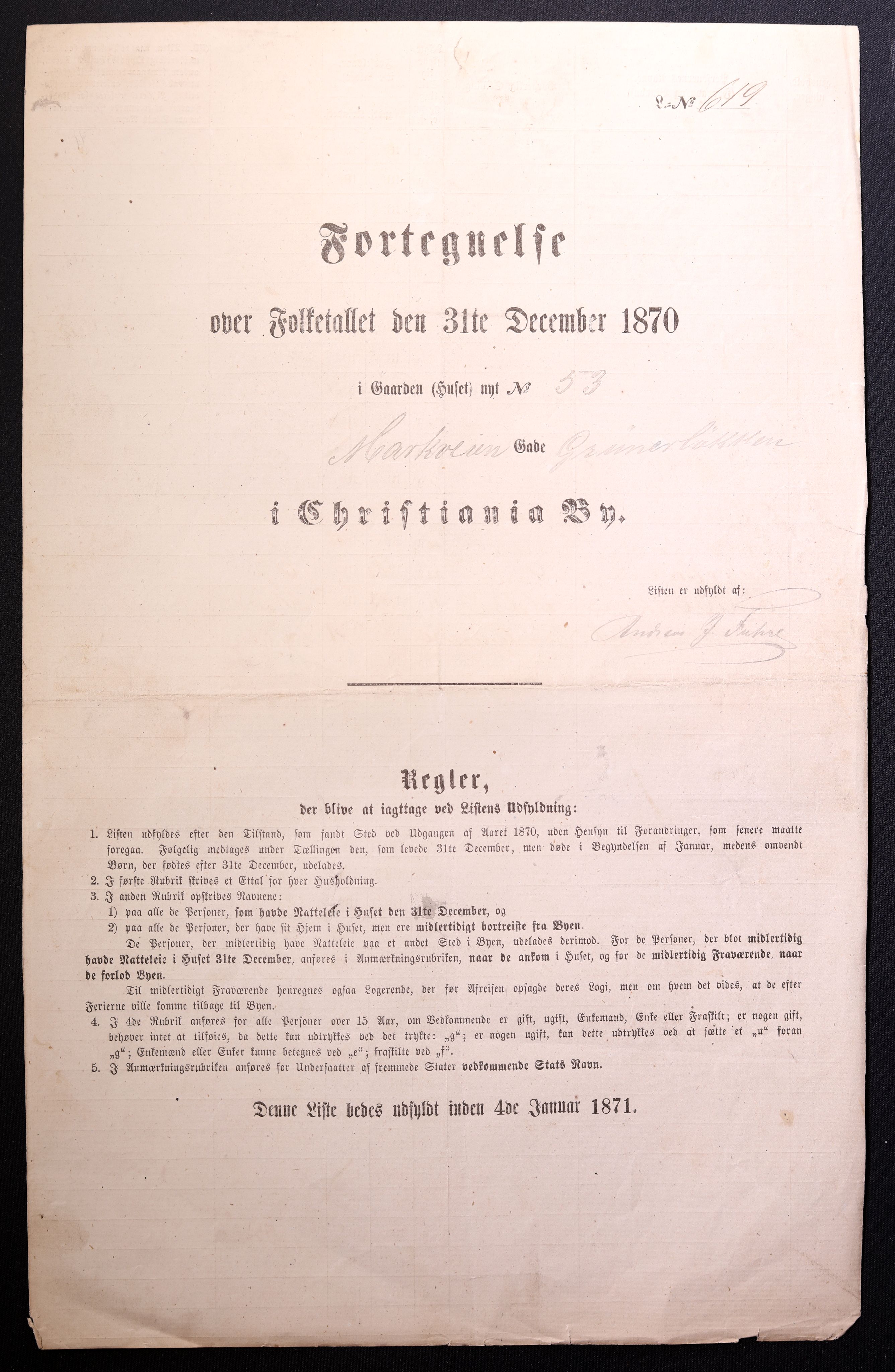 RA, 1870 census for 0301 Kristiania, 1870, p. 2231