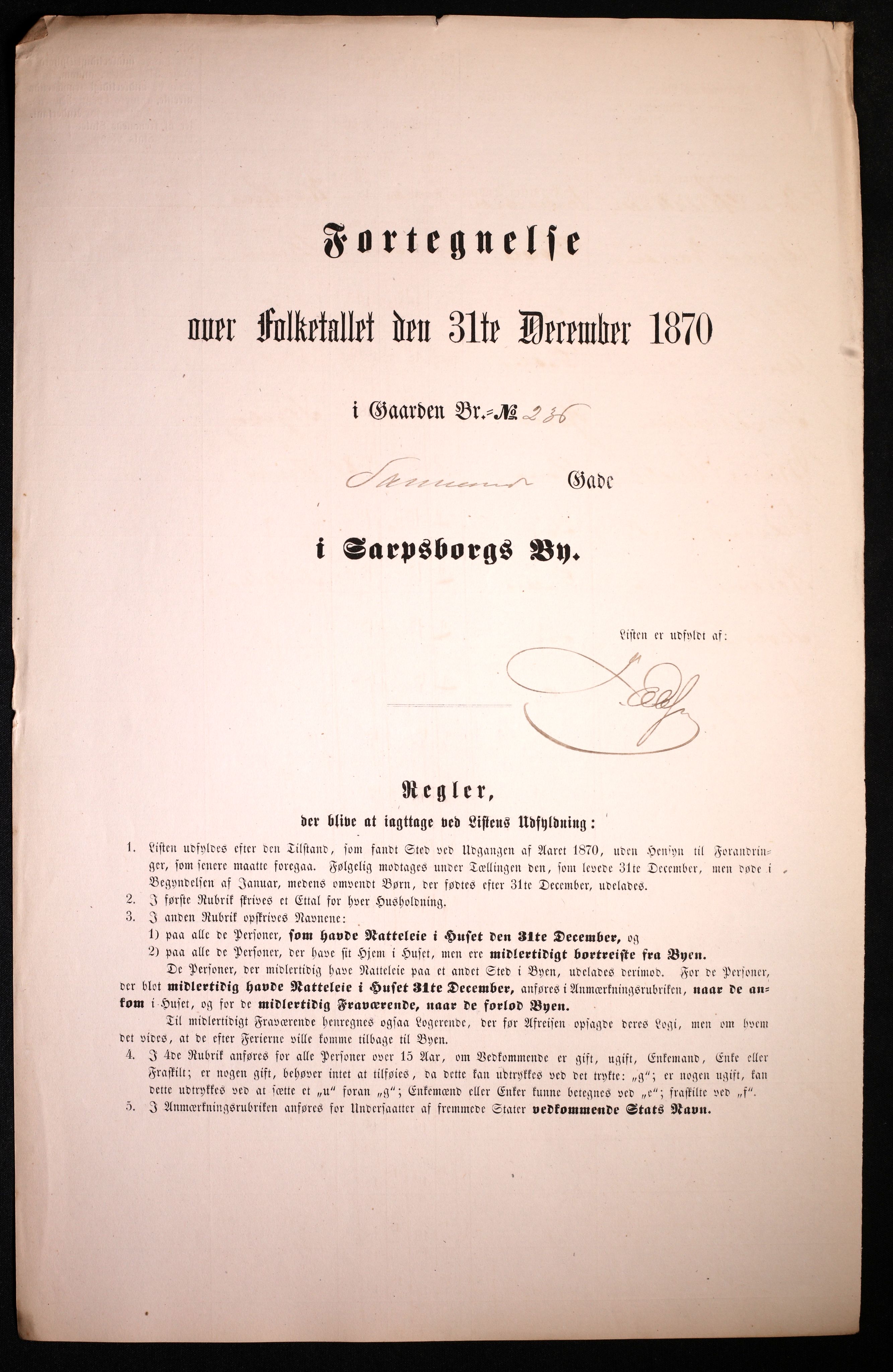 RA, 1870 census for 0102 Sarpsborg, 1870, p. 141