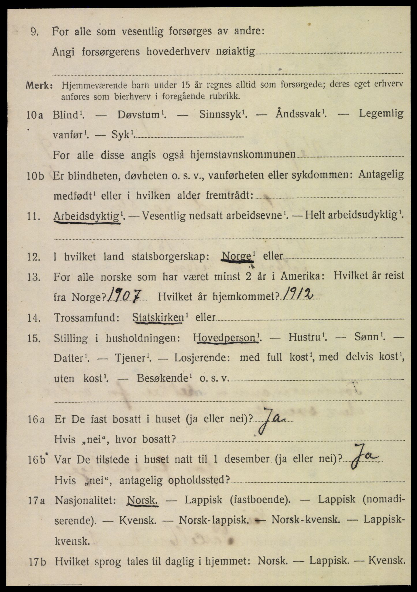 SAT, 1920 census for Vefsn, 1920, p. 5676