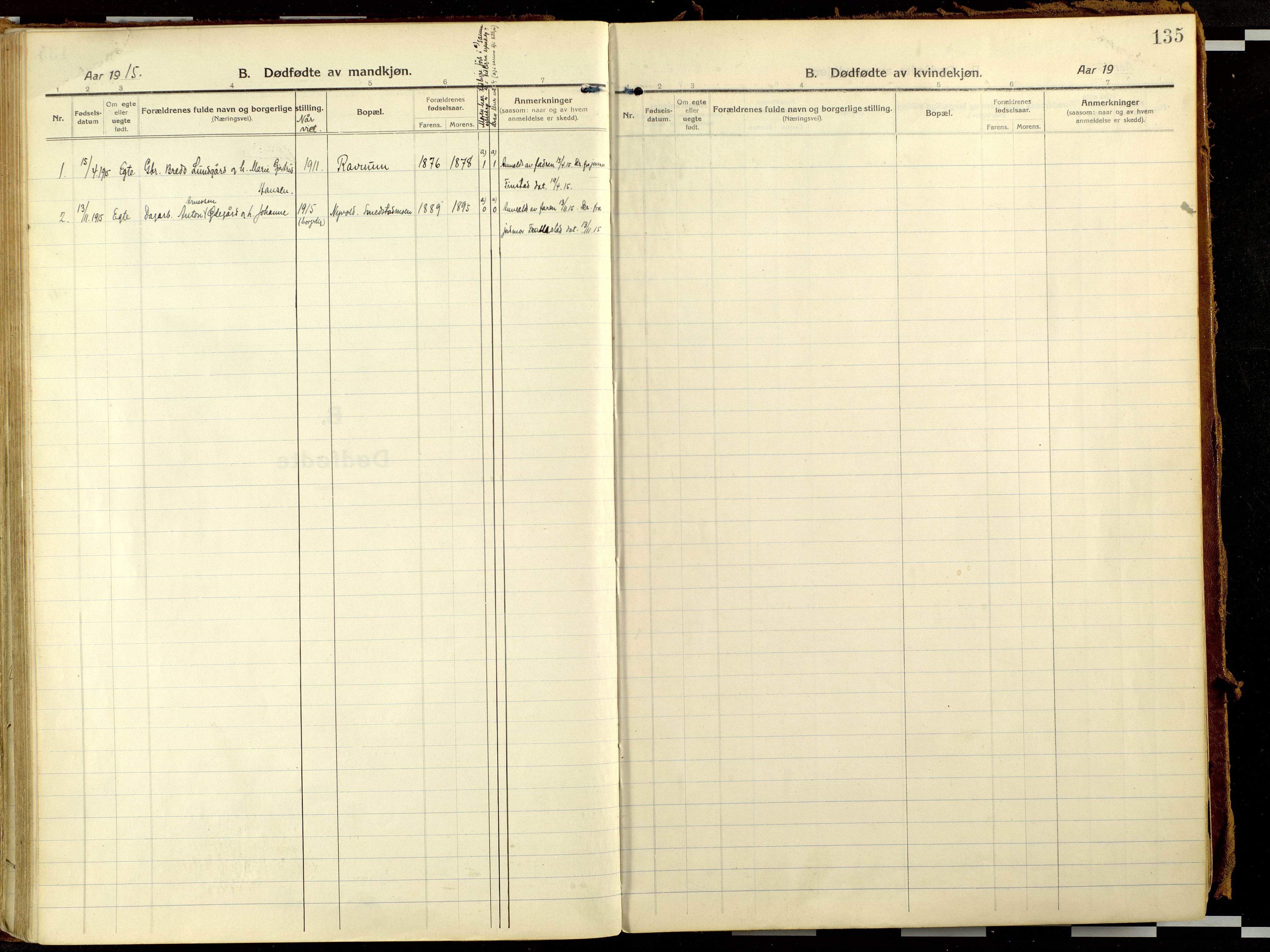 Fåberg prestekontor, AV/SAH-PREST-086/H/Ha/Haa/L0013: Parish register (official) no. 13, 1913-1928, p. 135