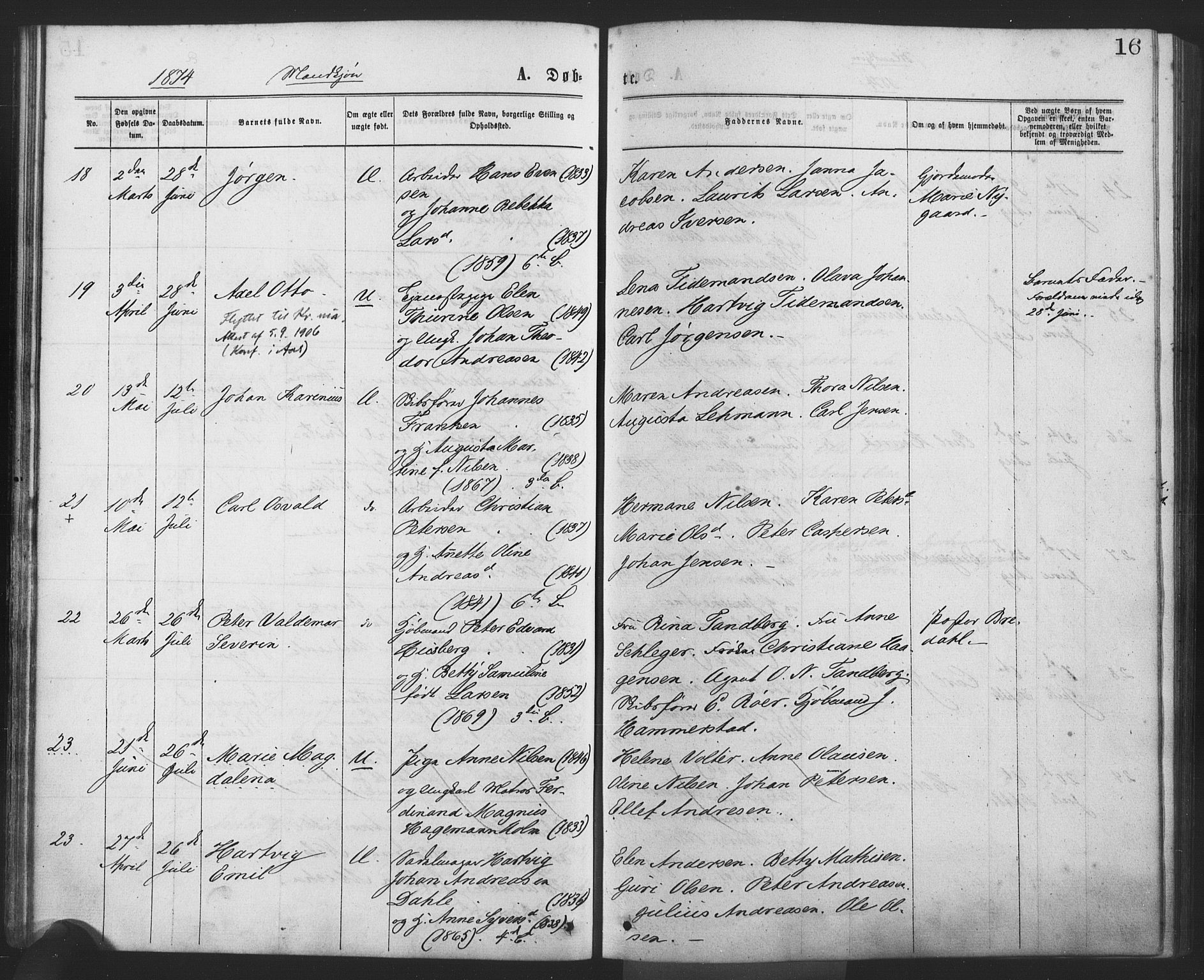 Drøbak prestekontor Kirkebøker, SAO/A-10142a/F/Fa/L0003: Parish register (official) no. I 3, 1871-1877, p. 16