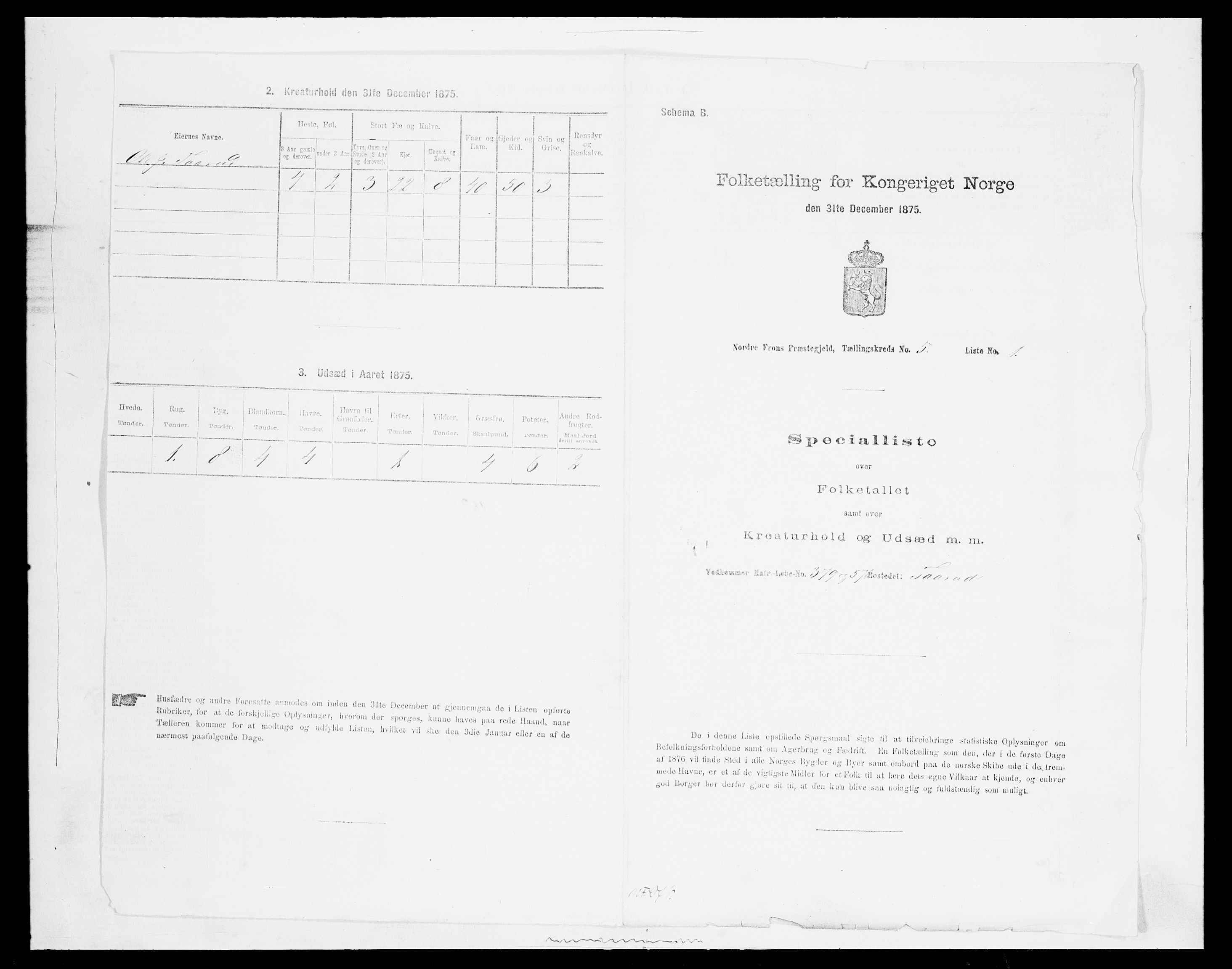 SAH, 1875 census for 0518P Nord-Fron, 1875, p. 762