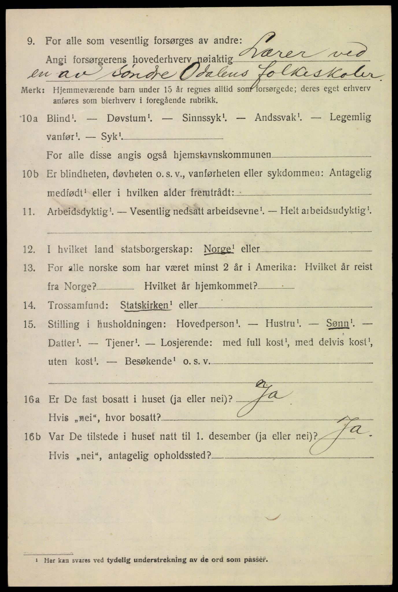 SAH, 1920 census for Kvikne, 1920, p. 977