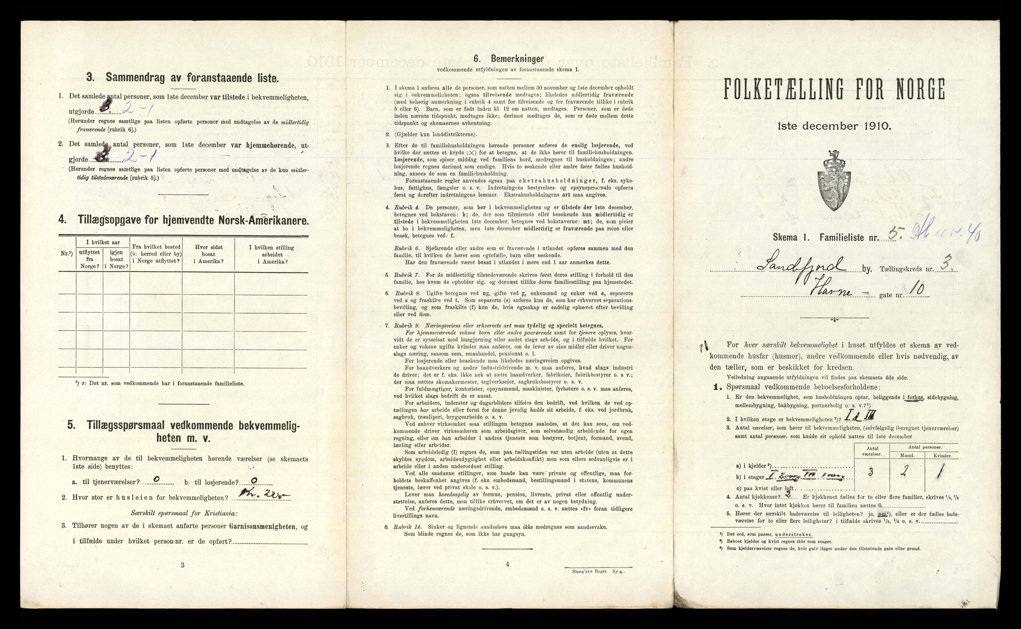 RA, 1910 census for Sandefjord, 1910, p. 1020