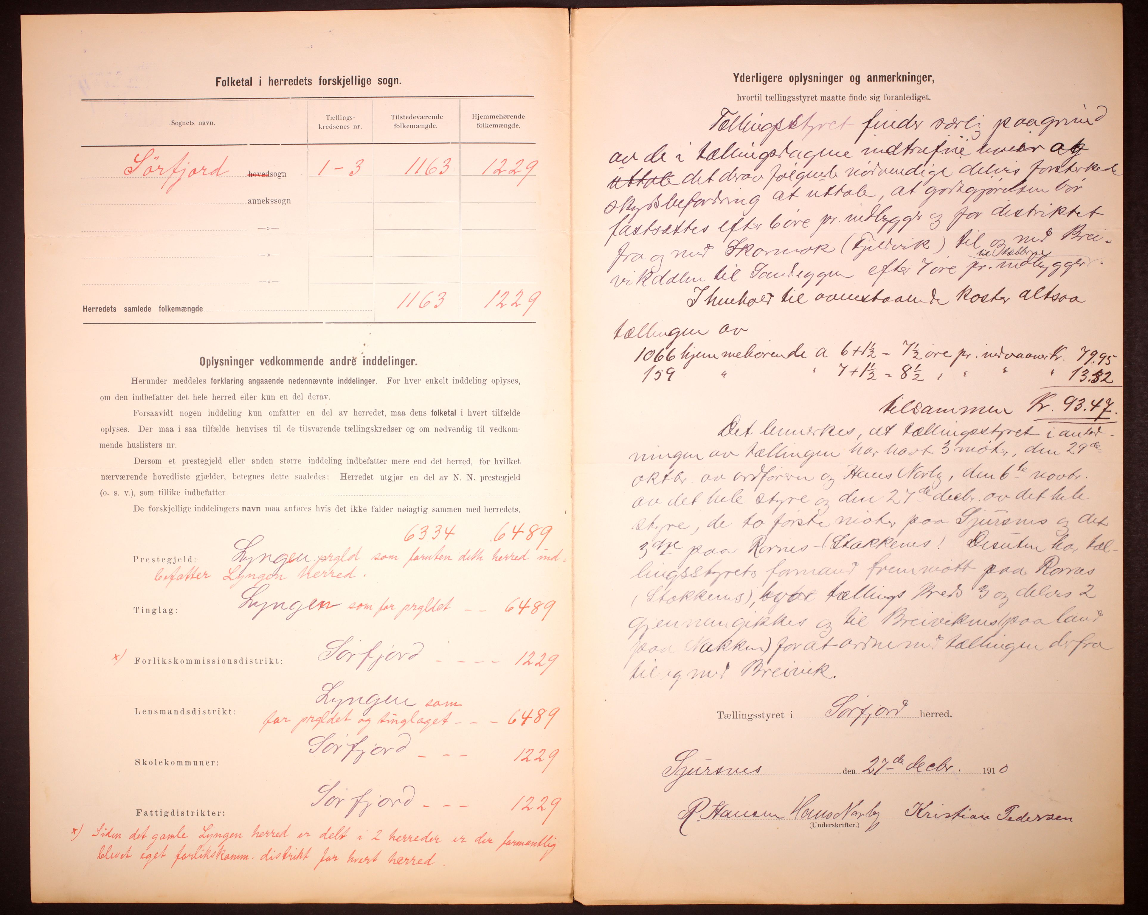 RA, 1910 census for Sørfjord, 1910, p. 3