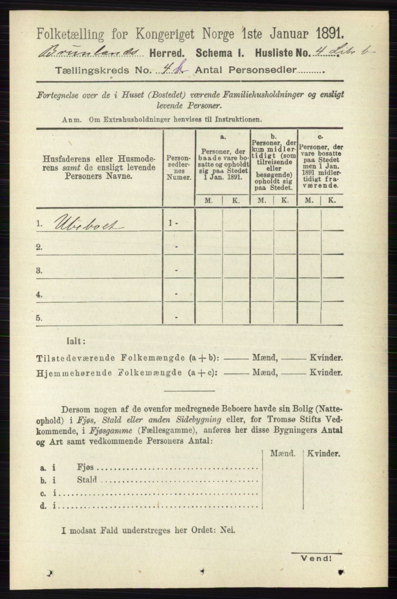 RA, 1891 census for 0726 Brunlanes, 1891, p. 2004