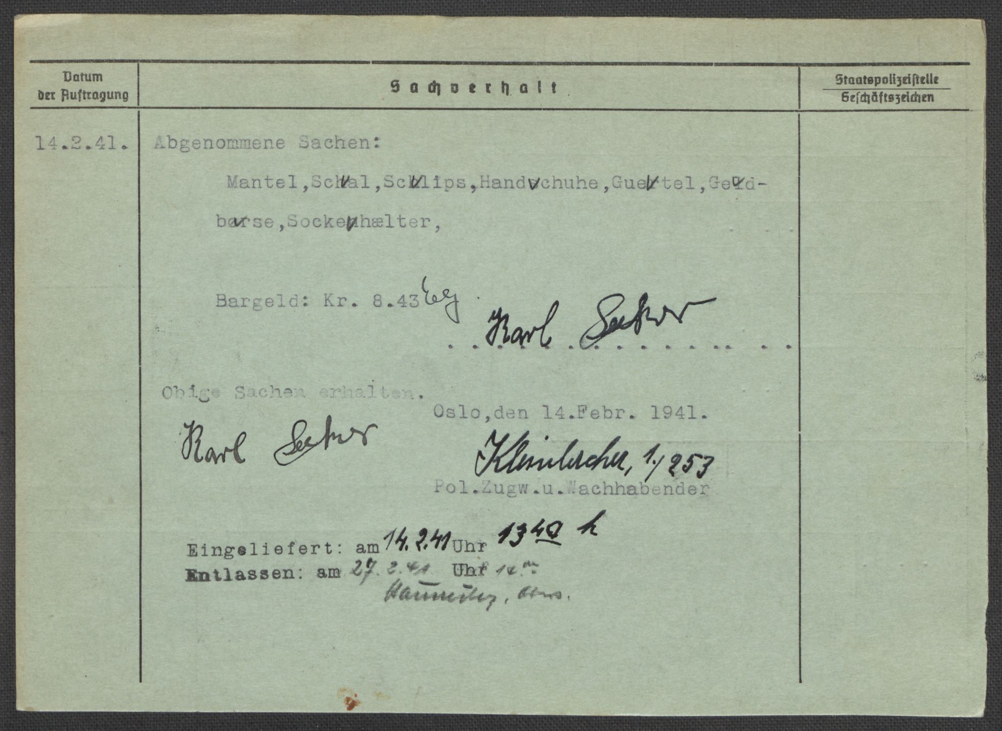 Befehlshaber der Sicherheitspolizei und des SD, RA/RAFA-5969/E/Ea/Eaa/L0009: Register over norske fanger i Møllergata 19: Ru-Sy, 1940-1945, p. 565