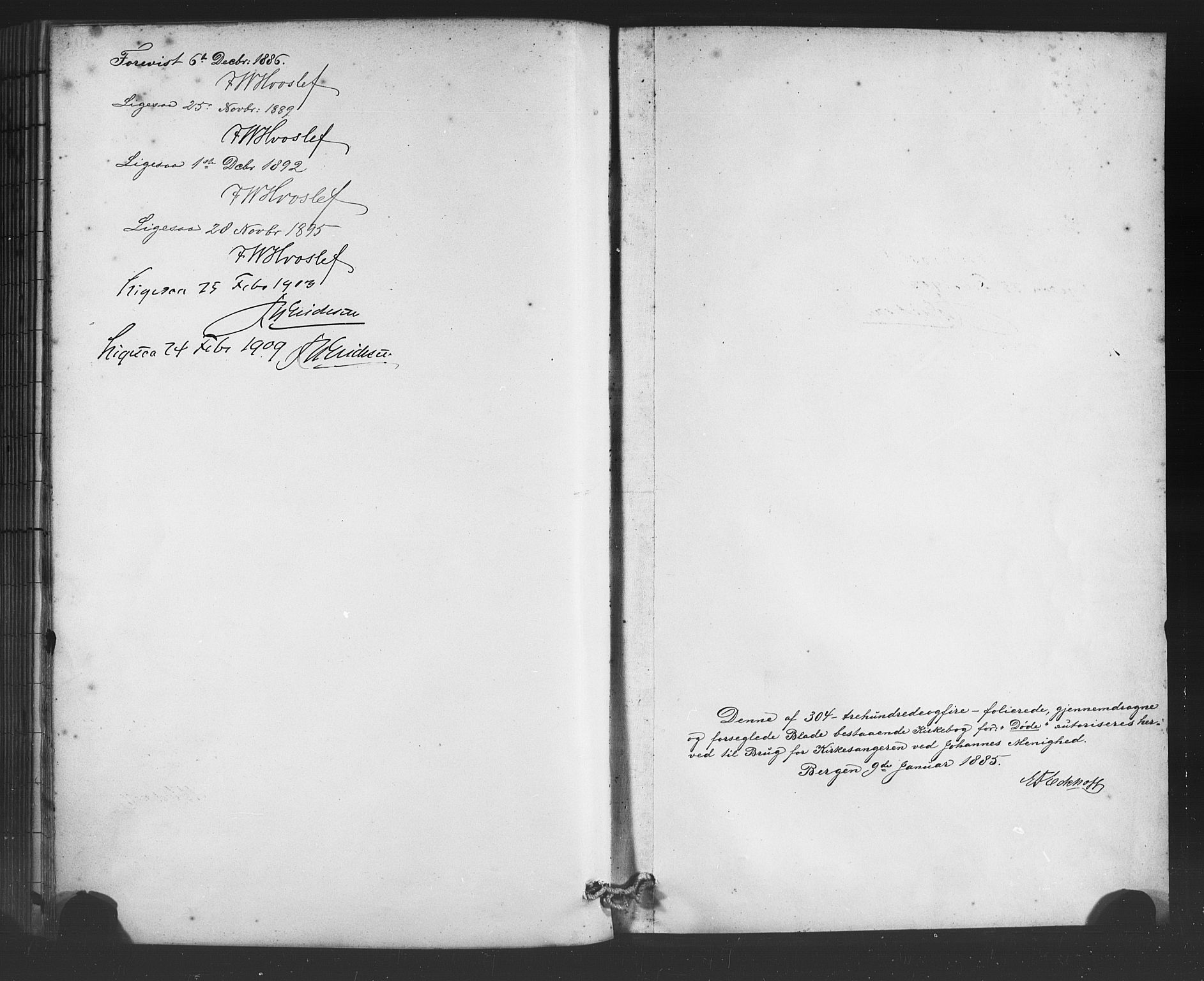 Johanneskirken sokneprestembete, AV/SAB-A-76001/H/Hab: Parish register (copy) no. D 1, 1885-1915