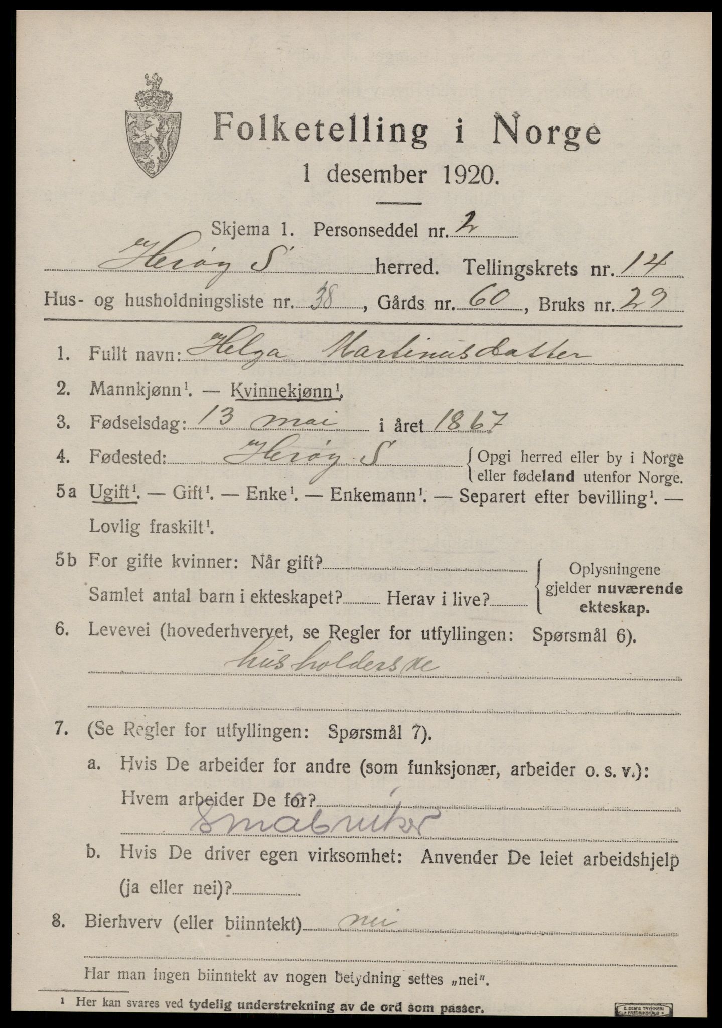 SAT, 1920 census for Herøy (MR), 1920, p. 9069