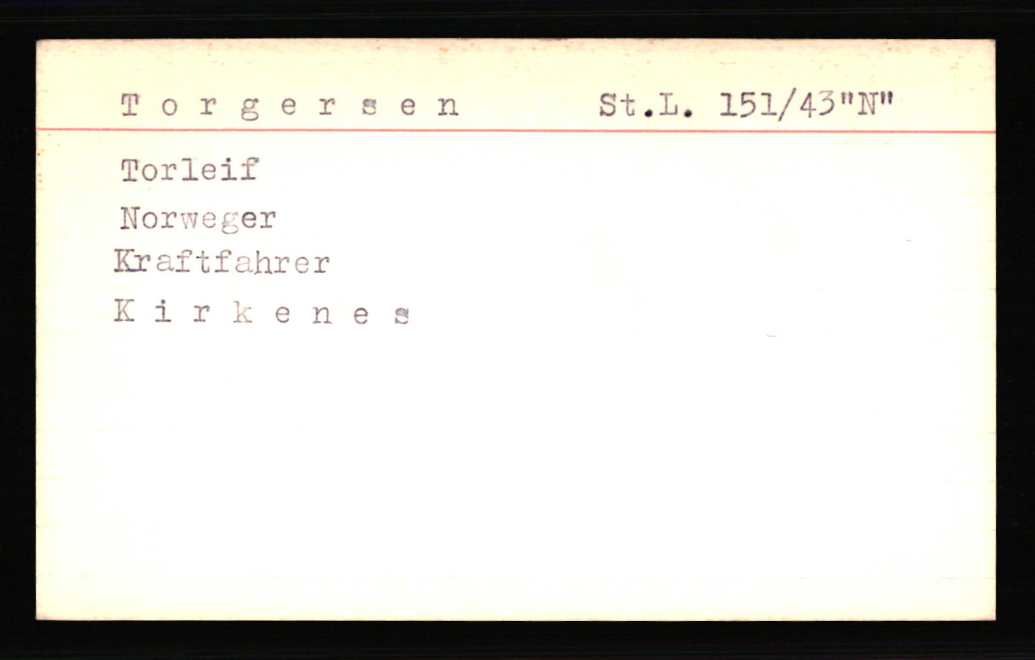 SS- und Polizeigericht Nord (IX), AV/RA-RAFA-3182/0001/C/Ca/L0007: kartotekkort for personer alfabetisk på etternavn: T-Å, 1940-1945, p. 129