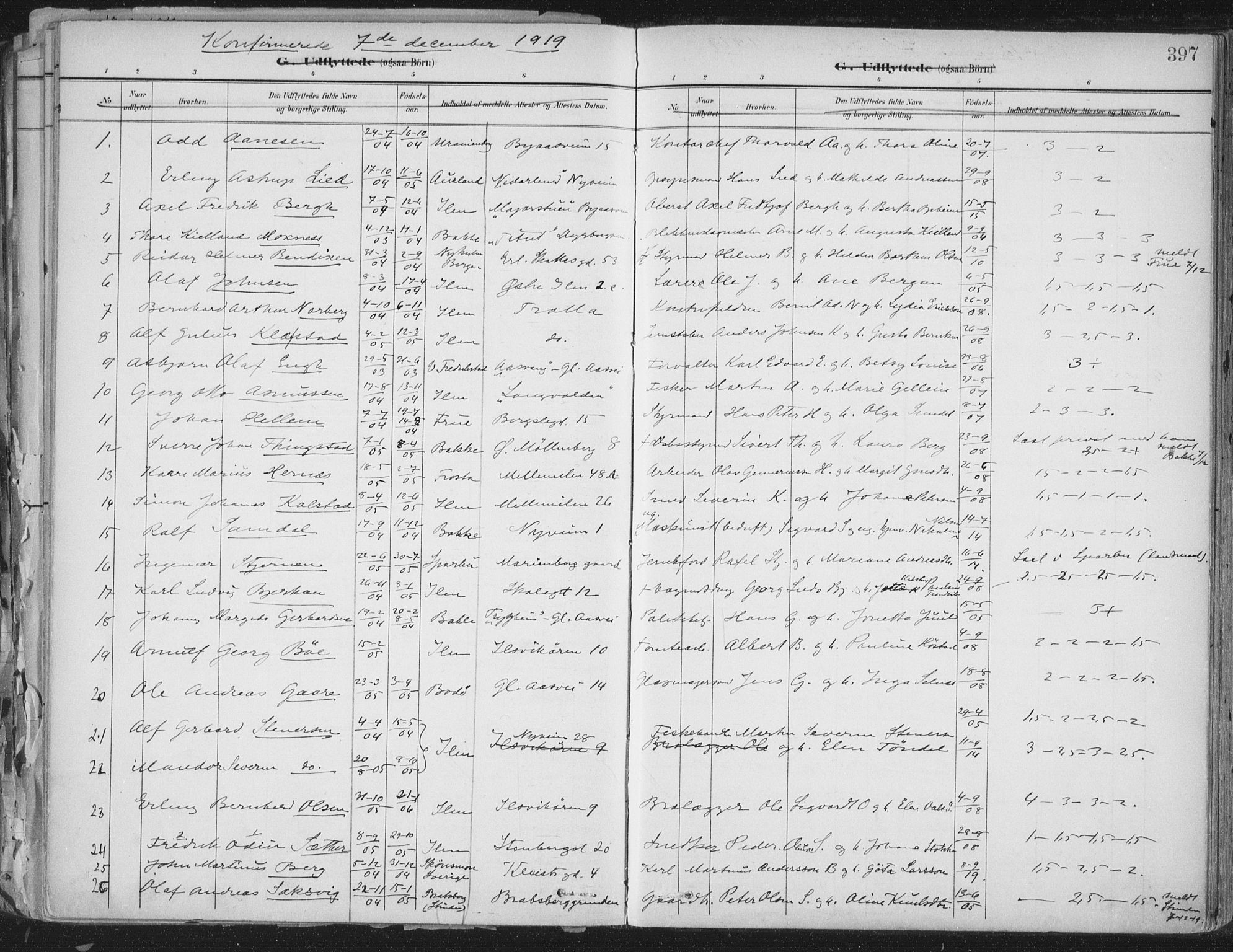 Ministerialprotokoller, klokkerbøker og fødselsregistre - Sør-Trøndelag, AV/SAT-A-1456/603/L0167: Parish register (official) no. 603A06, 1896-1932, p. 397