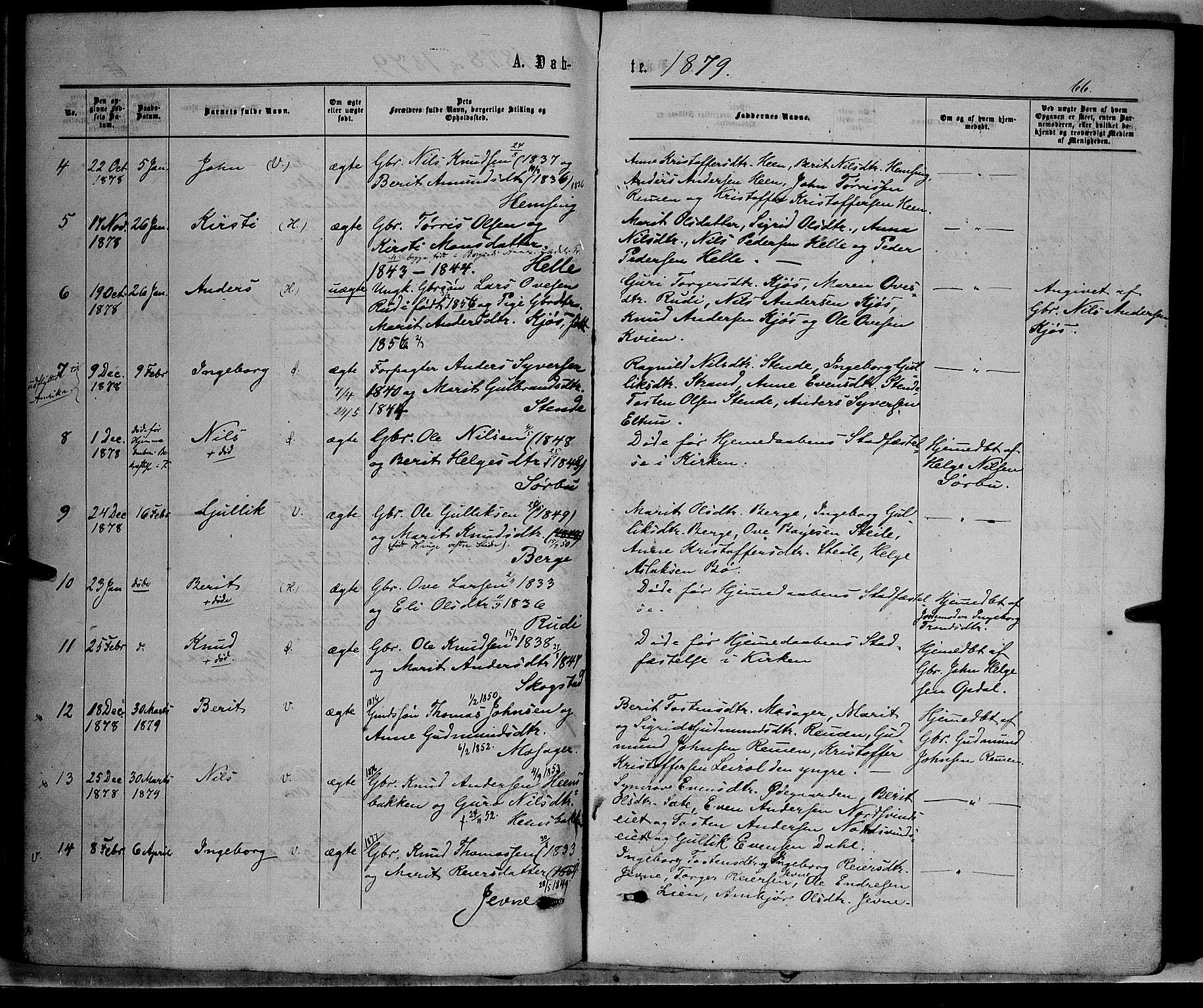 Vang prestekontor, Valdres, AV/SAH-PREST-140/H/Ha/L0007: Parish register (official) no. 7, 1865-1881, p. 66