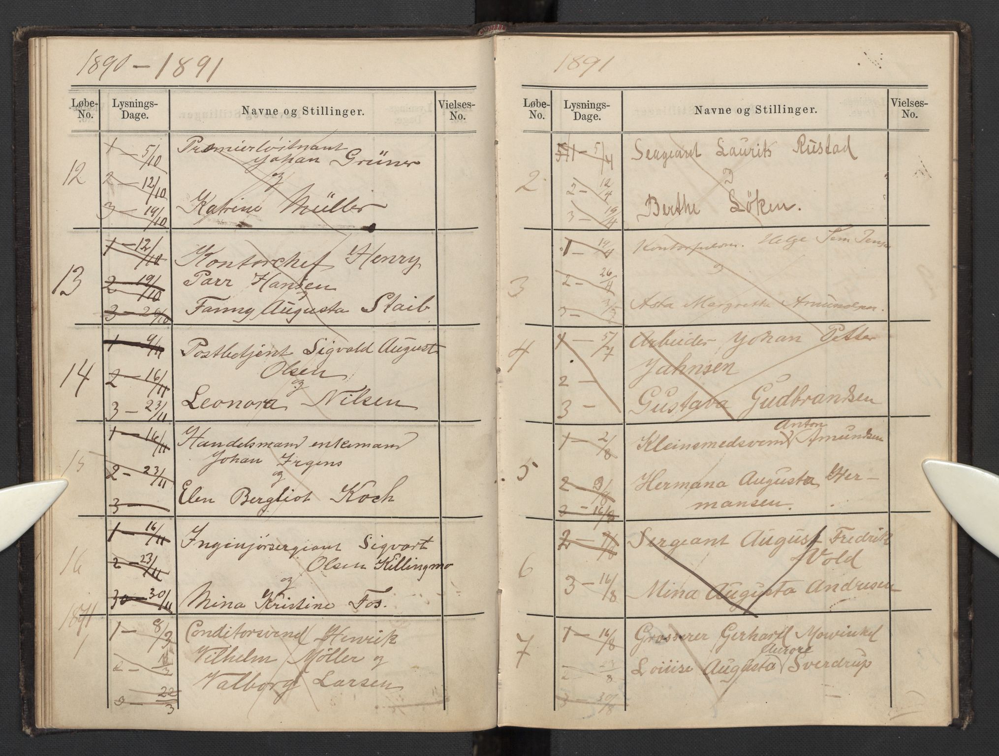 Garnisonsmenigheten Kirkebøker, SAO/A-10846/H/Hb/L0002: Banns register no. II 2, 1879-1902