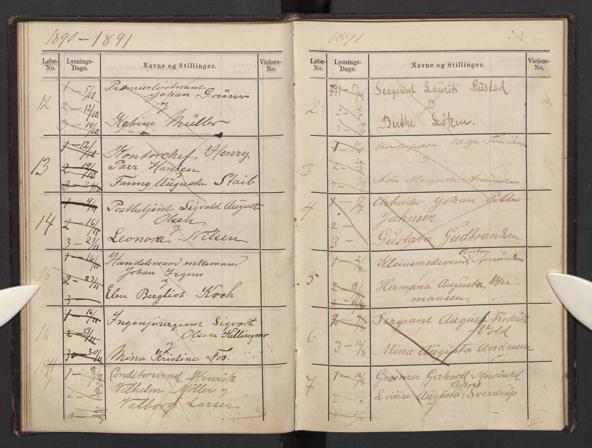 Garnisonsmenigheten Kirkebøker, AV/SAO-A-10846/H/Hb/L0002: Banns register no. II 2, 1879-1902