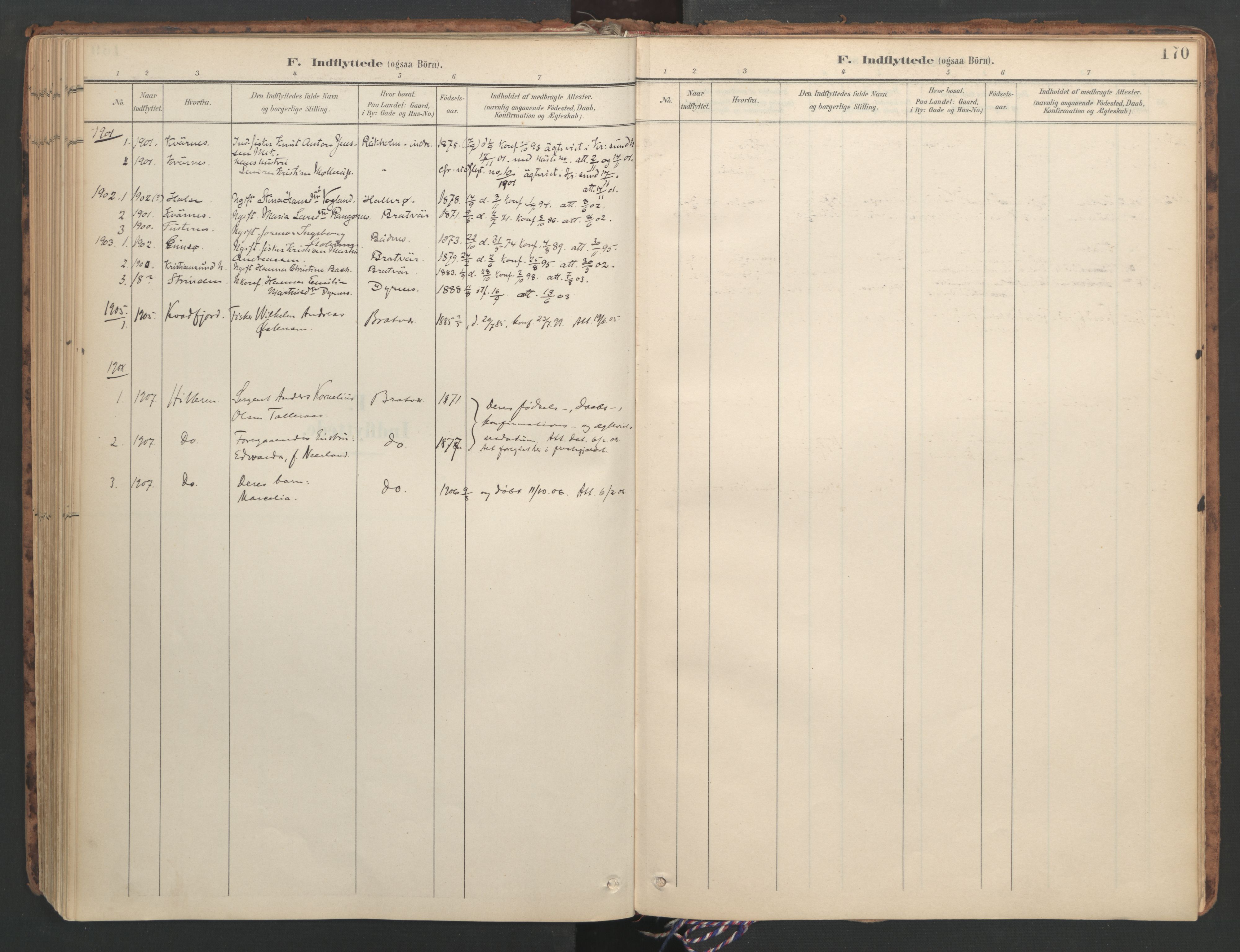 Ministerialprotokoller, klokkerbøker og fødselsregistre - Møre og Romsdal, AV/SAT-A-1454/582/L0948: Parish register (official) no. 582A02, 1901-1922, p. 170