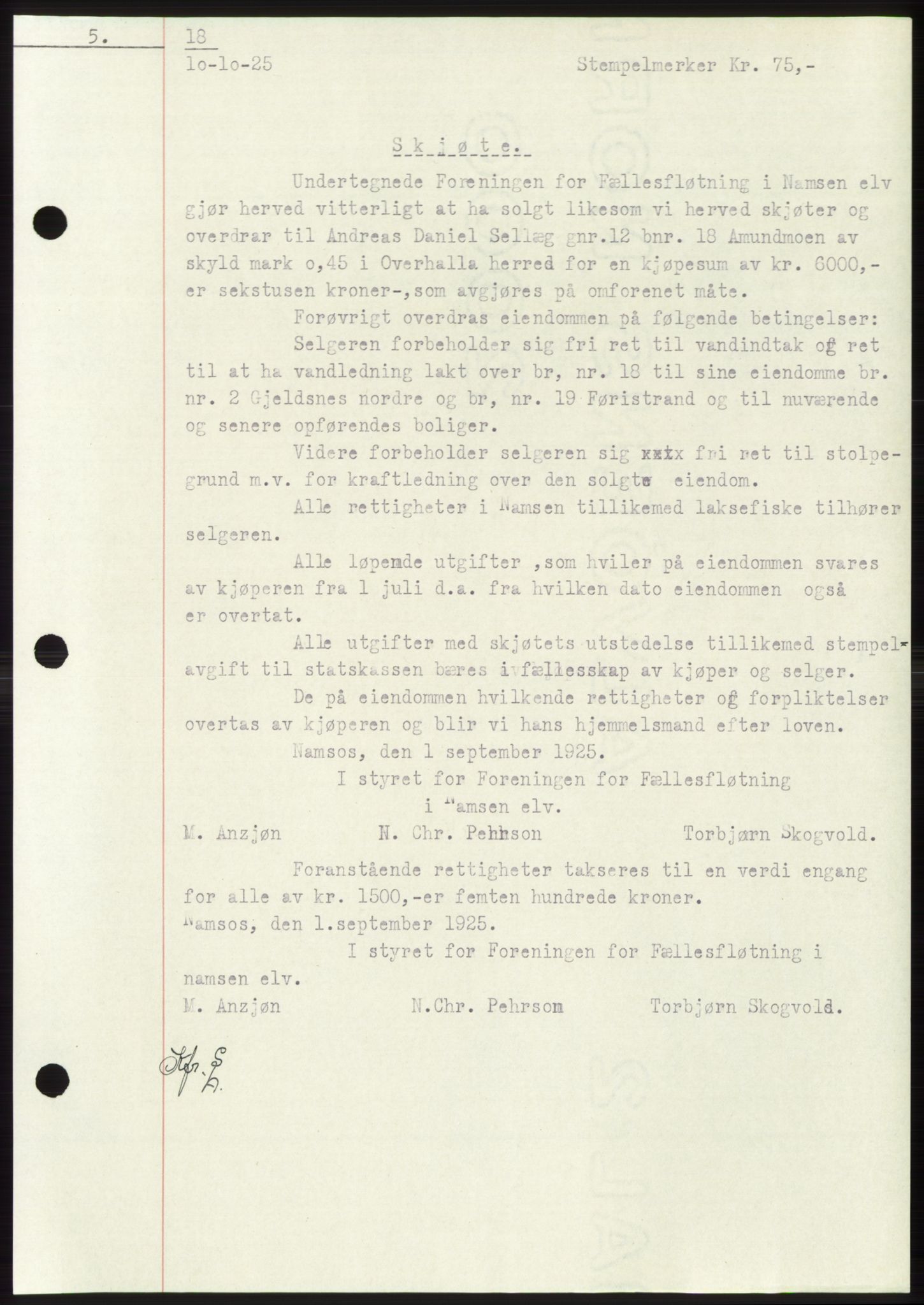 Namdal sorenskriveri, SAT/A-4133/1/2/2C: Mortgage book no. -, 1922-1925, Deed date: 10.10.1925