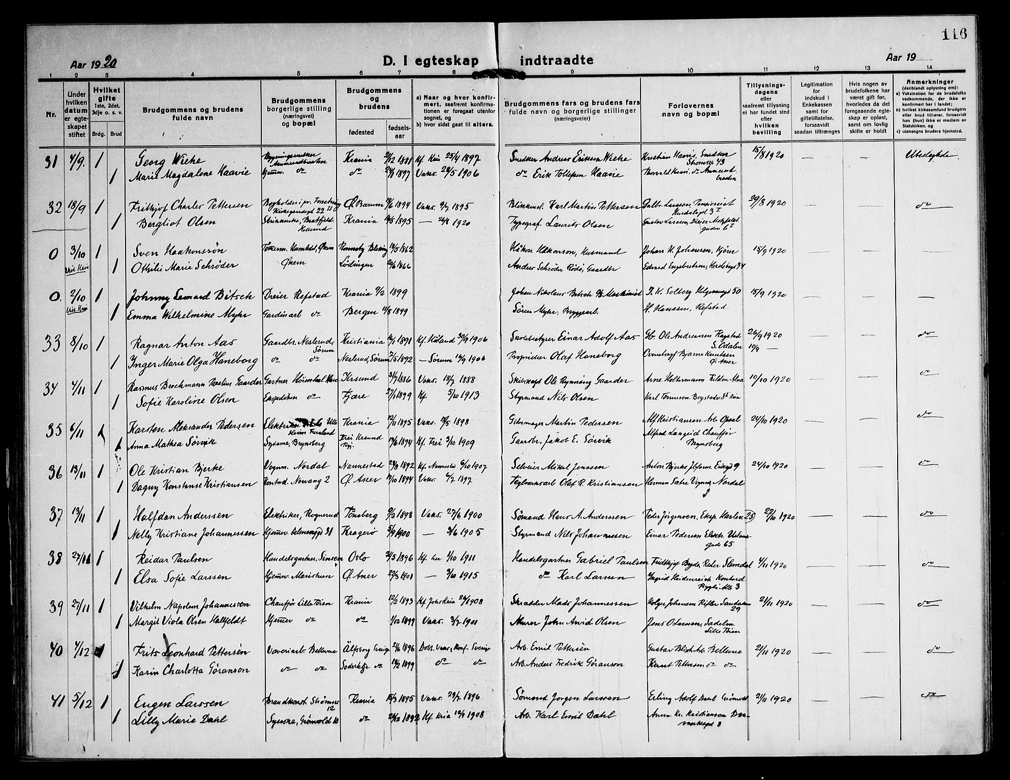 Østre Aker prestekontor Kirkebøker, AV/SAO-A-10840/F/Fa/L0013: Parish register (official) no. I 13, 1918-1929, p. 116