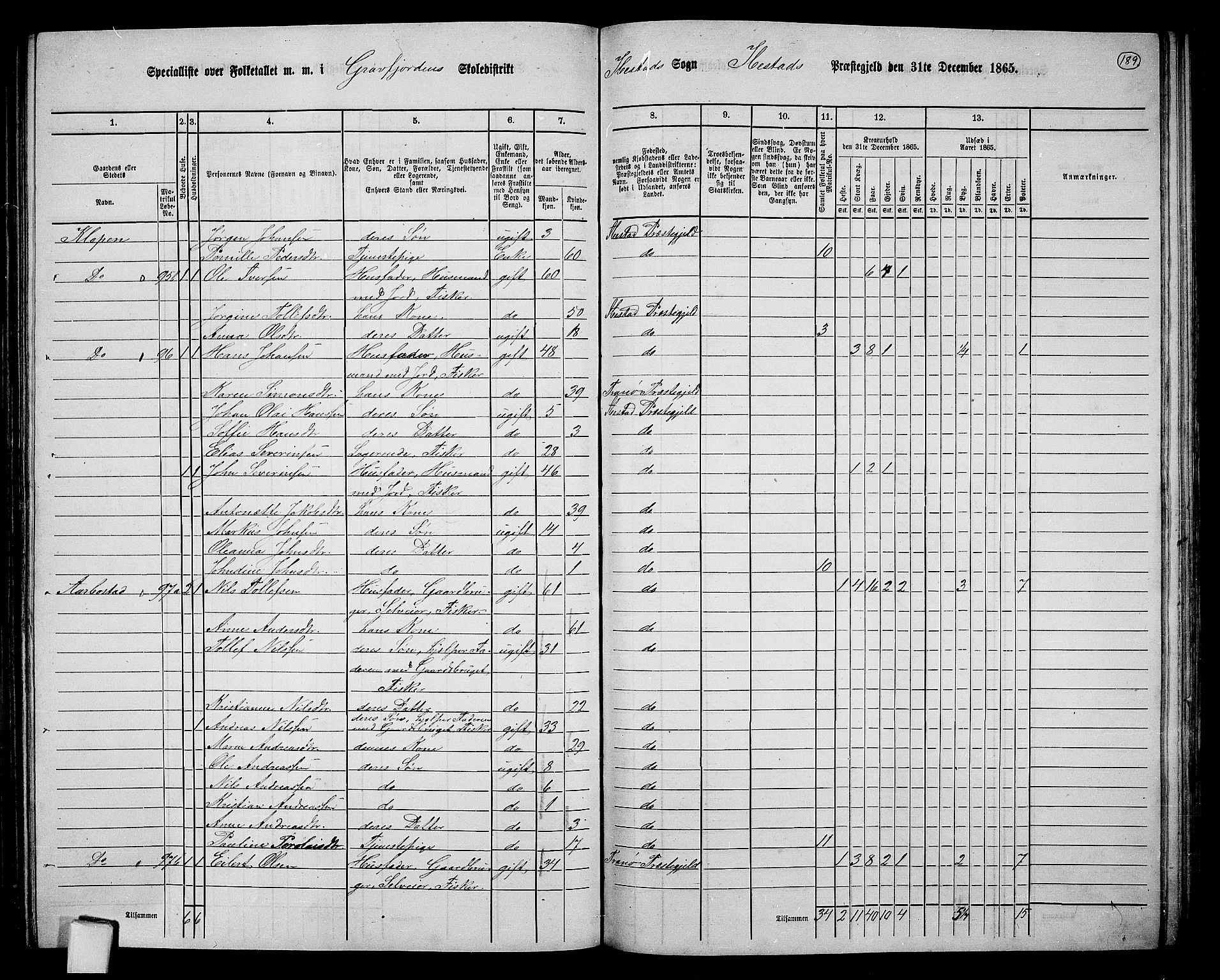 RA, 1865 census for Ibestad, 1865, p. 176