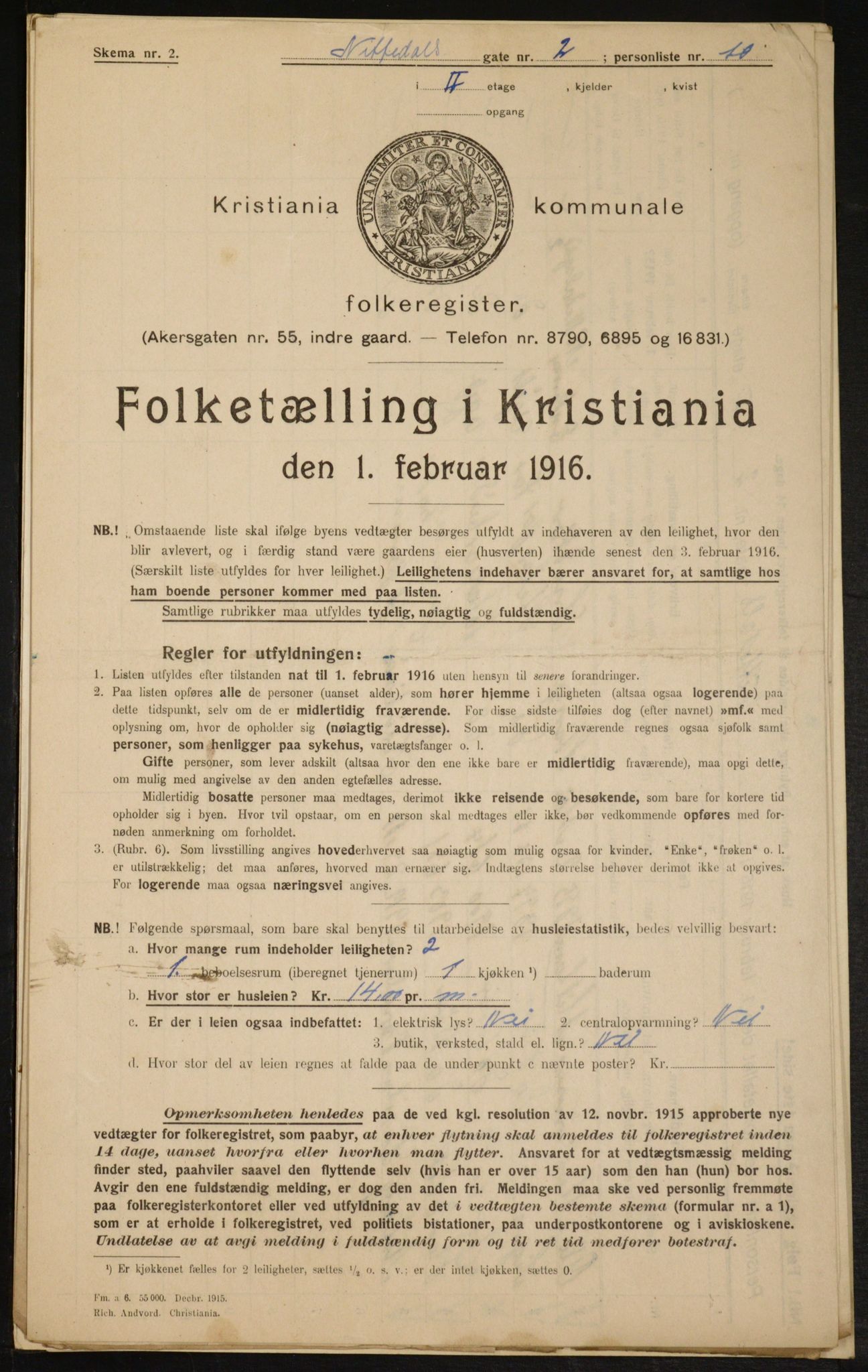 OBA, Municipal Census 1916 for Kristiania, 1916, p. 72994