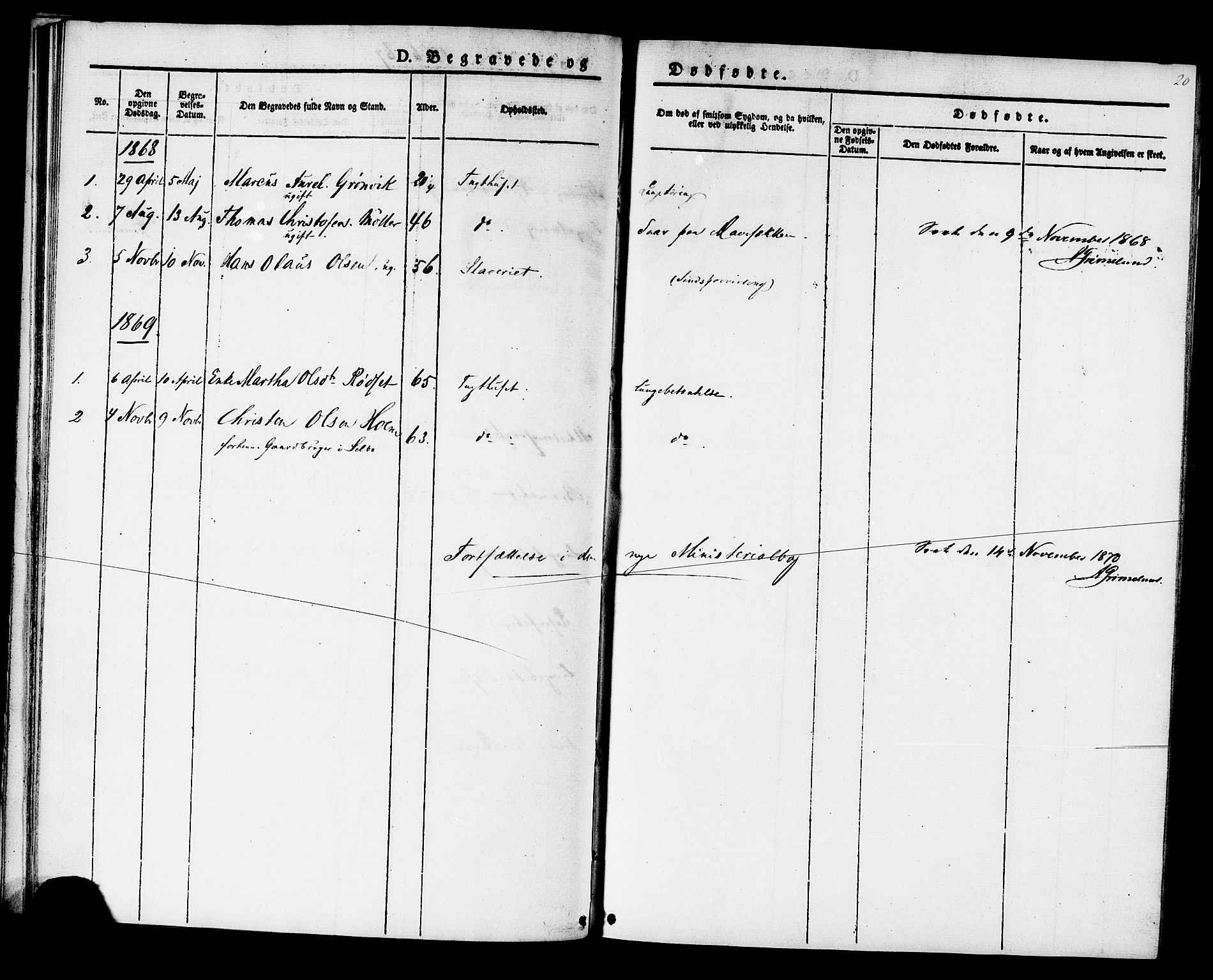 Ministerialprotokoller, klokkerbøker og fødselsregistre - Sør-Trøndelag, AV/SAT-A-1456/624/L0481: Parish register (official) no. 624A02, 1841-1869, p. 20